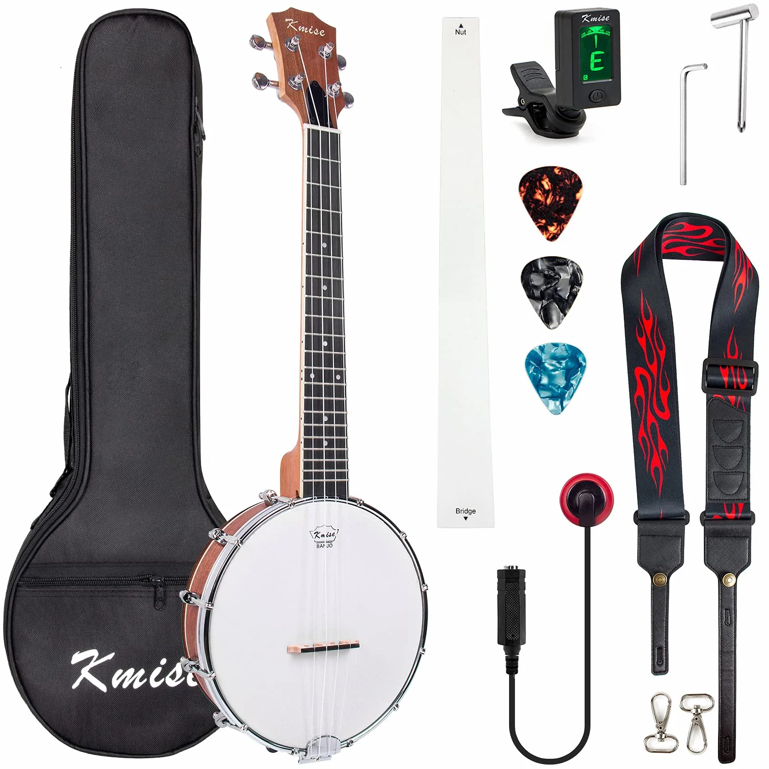 Kmise Ukelele tenor profesional banjo 26 pulgadas banjolele con correa de bolsa sintonizador selecciones