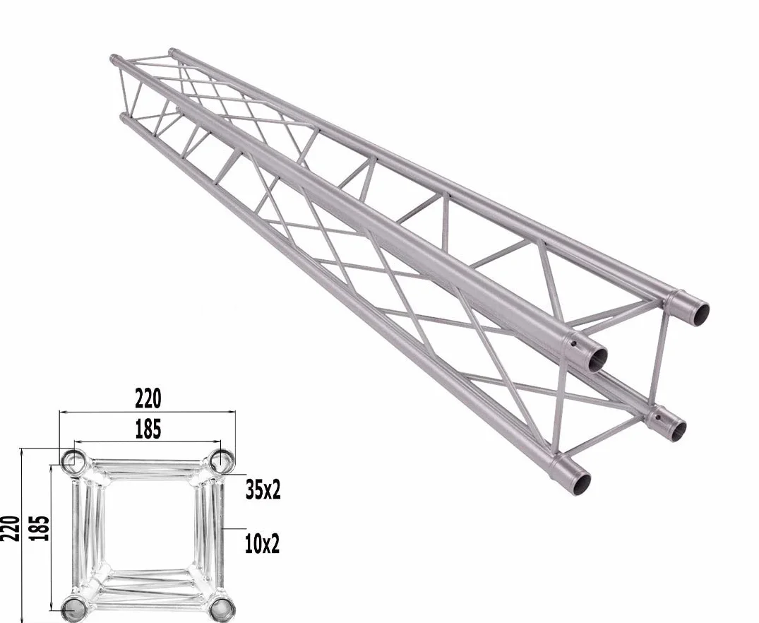Aluminio Sistema Trussing rama, Traverse 4 puntos, Deco Truss T220 – 4, longitud 150 cm – Aluminio Travesaños aluminio Truss aluminio Sistema Trussing rama Traverse