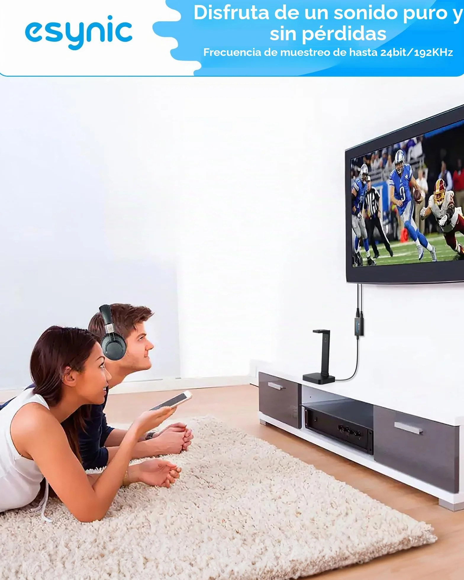 eSynic Extractor de Audio eARC ARC 192kHz HDMI a Óptico con Cable HDMI y Óptico compatible con 5.0 y 2.0 para HDTV