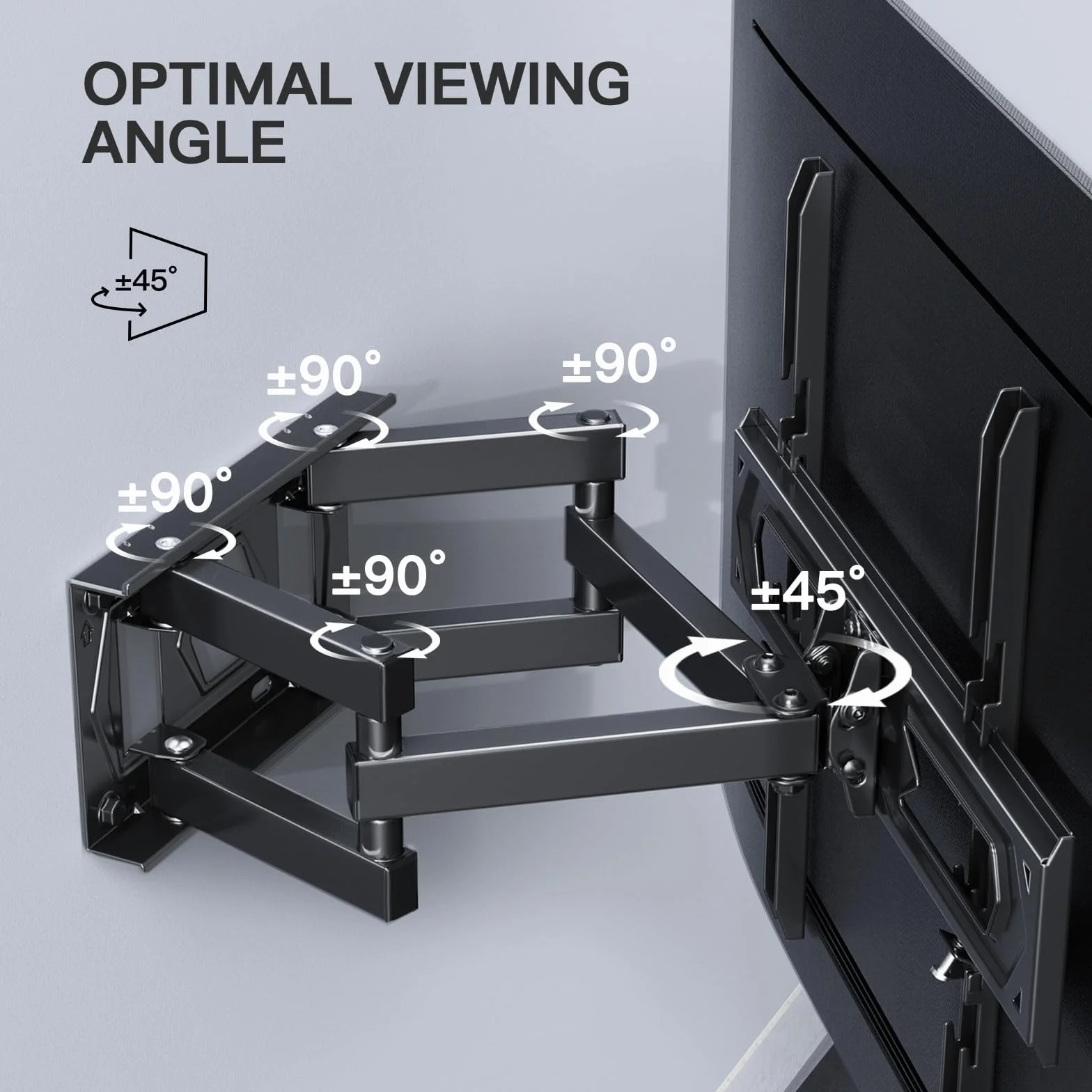 PERLESMITH Soporte TV Pared Articulado Inclinable Giratorio 26-70 Pulgadas VESA 400x400mm 45kg