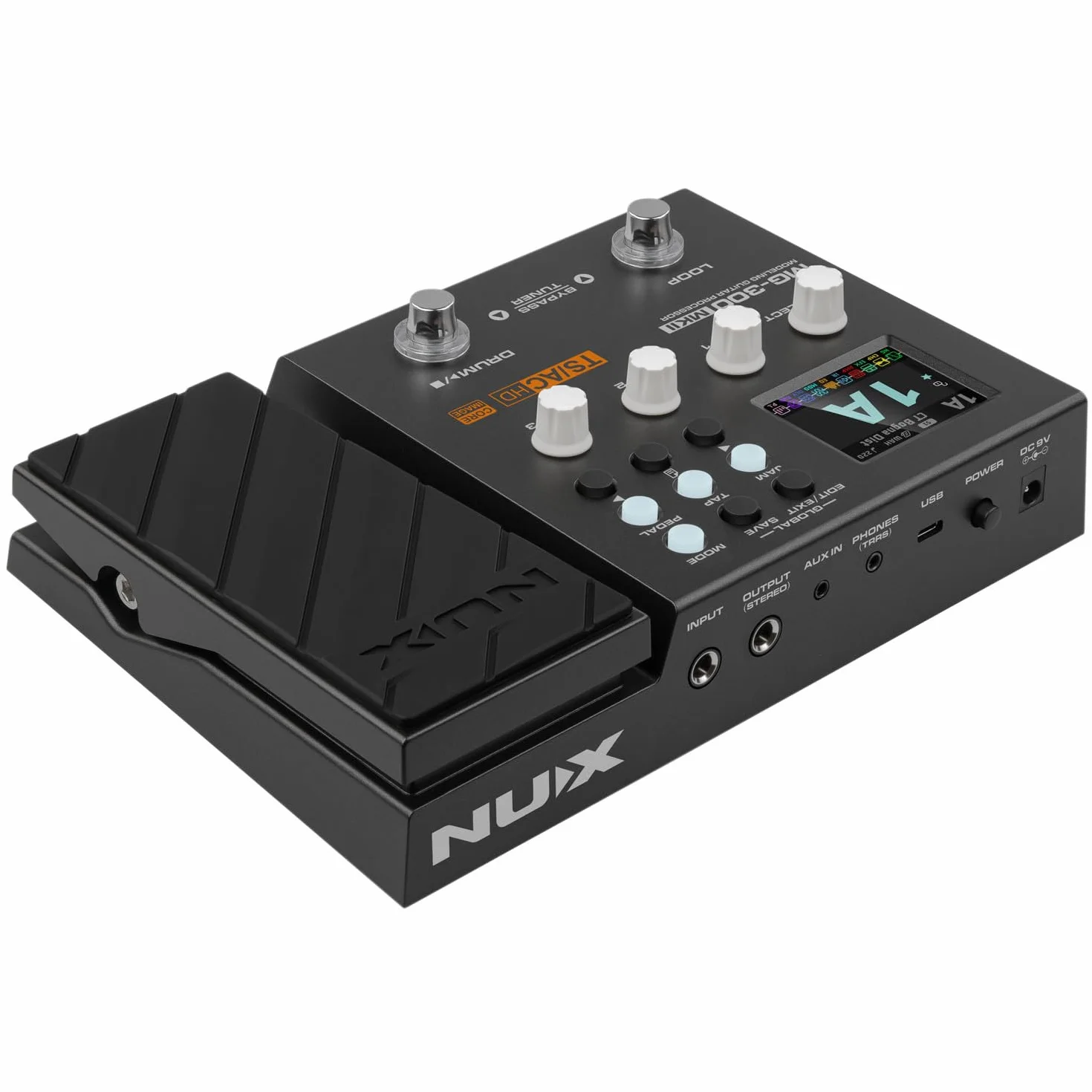NUX MG-300 mkII Pedal multiefectos para guitarra | Modelado de amplificador, interfaz de audio USB, pedal de expresión, SIM de gabinete IR, tambores de atasco, software Looper y Quicktone