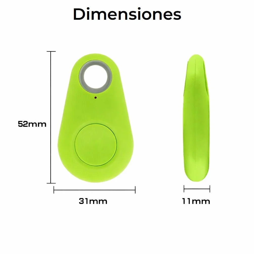 Rastreador GPS Bluetooth con Alarma Antipérdida Localizador Inteligente para Mascotas App Móvil Geocercas Batería Larga Duración