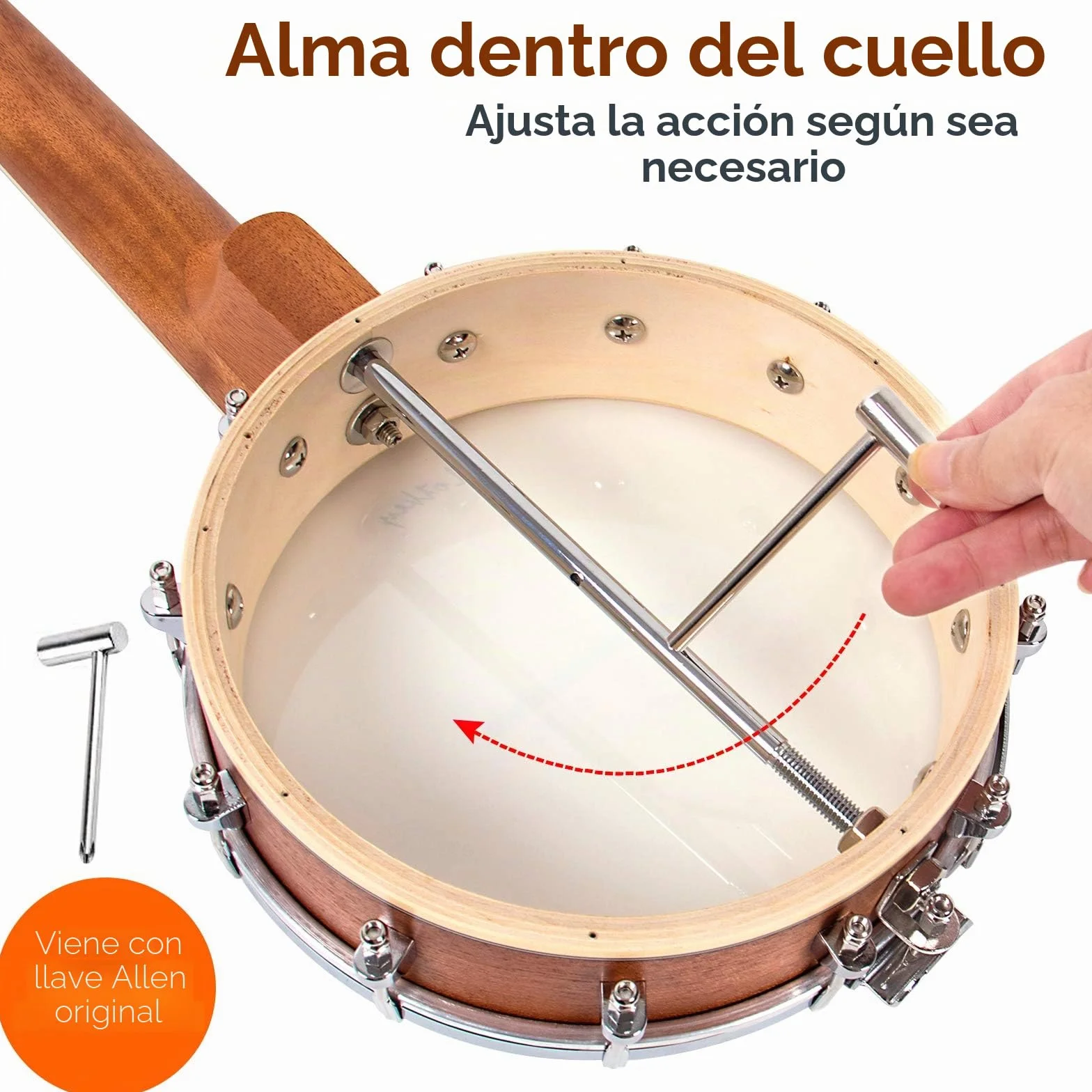 Kit de 5 cuerdas para banjo tenor 66 cm para principiantes profesionales con cuerdas adicionales, correa, púas, afinador y estuche de transporte