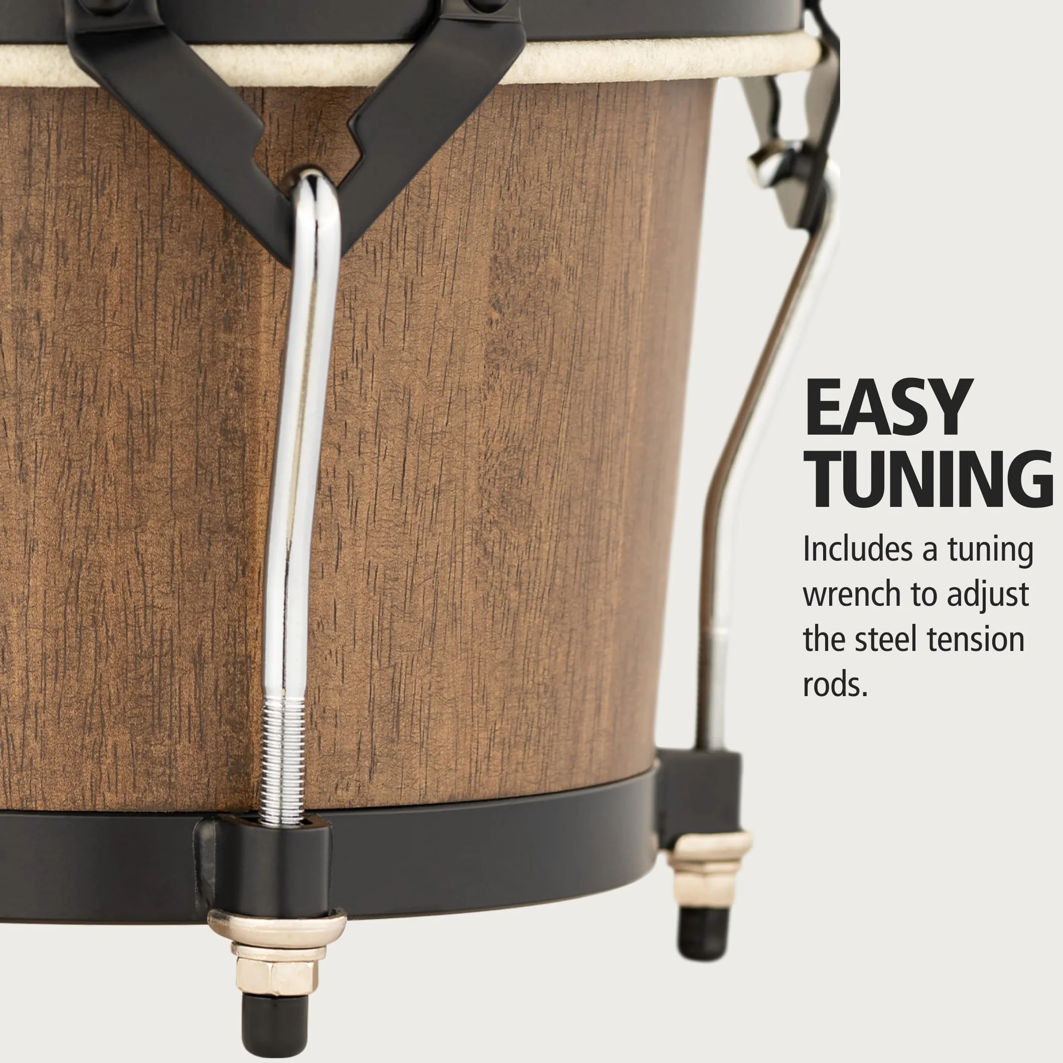 MEINL Percussion Headliner Series Wood Bongo - Nogal Marrón, HTB100WB-M