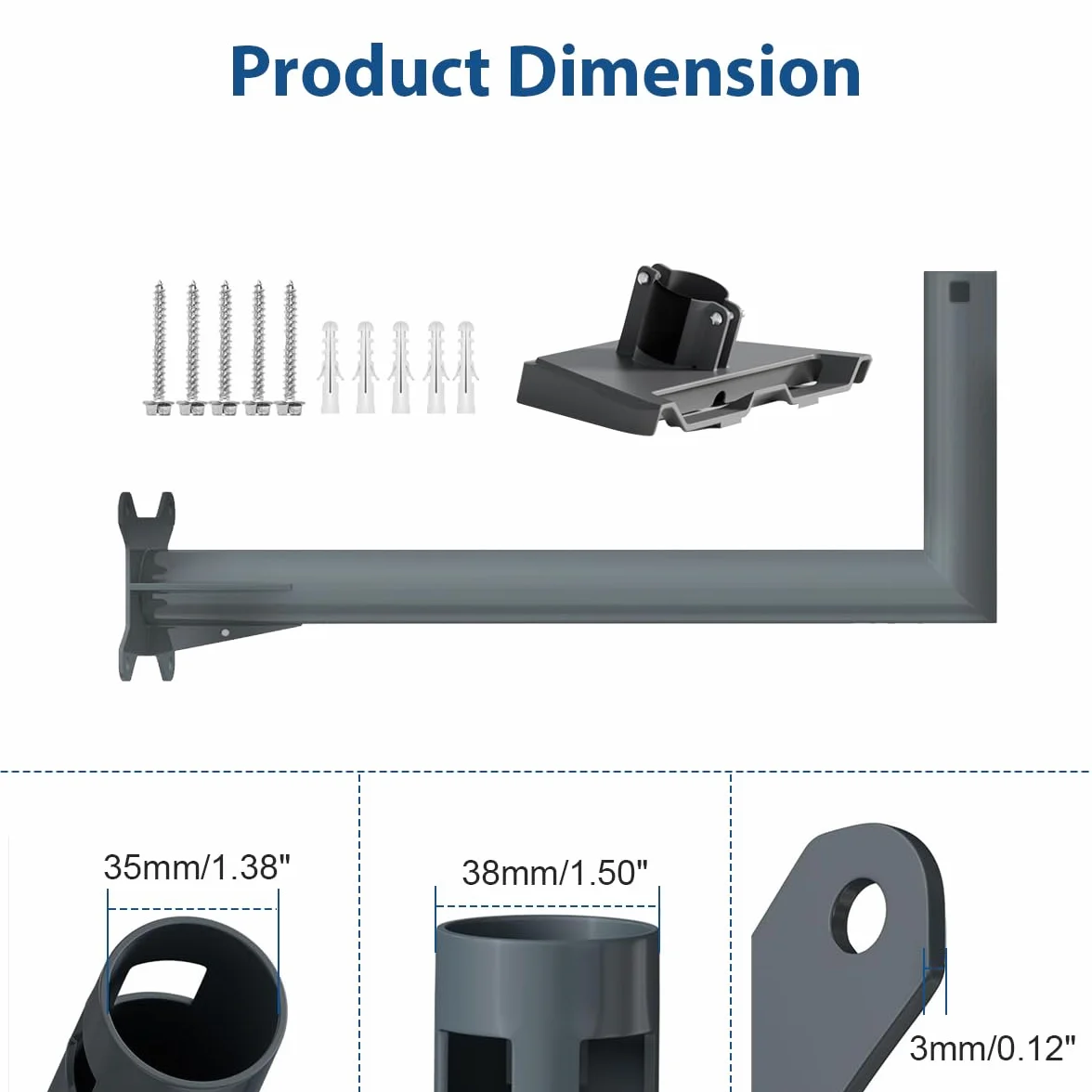 Soporte de Pared Compatible con Starlink Gen 3, Soporte V3 con Adaptador de Montaje en Poste, Kit de Montaje en Poste Compatible con Standard V3, (Largo)