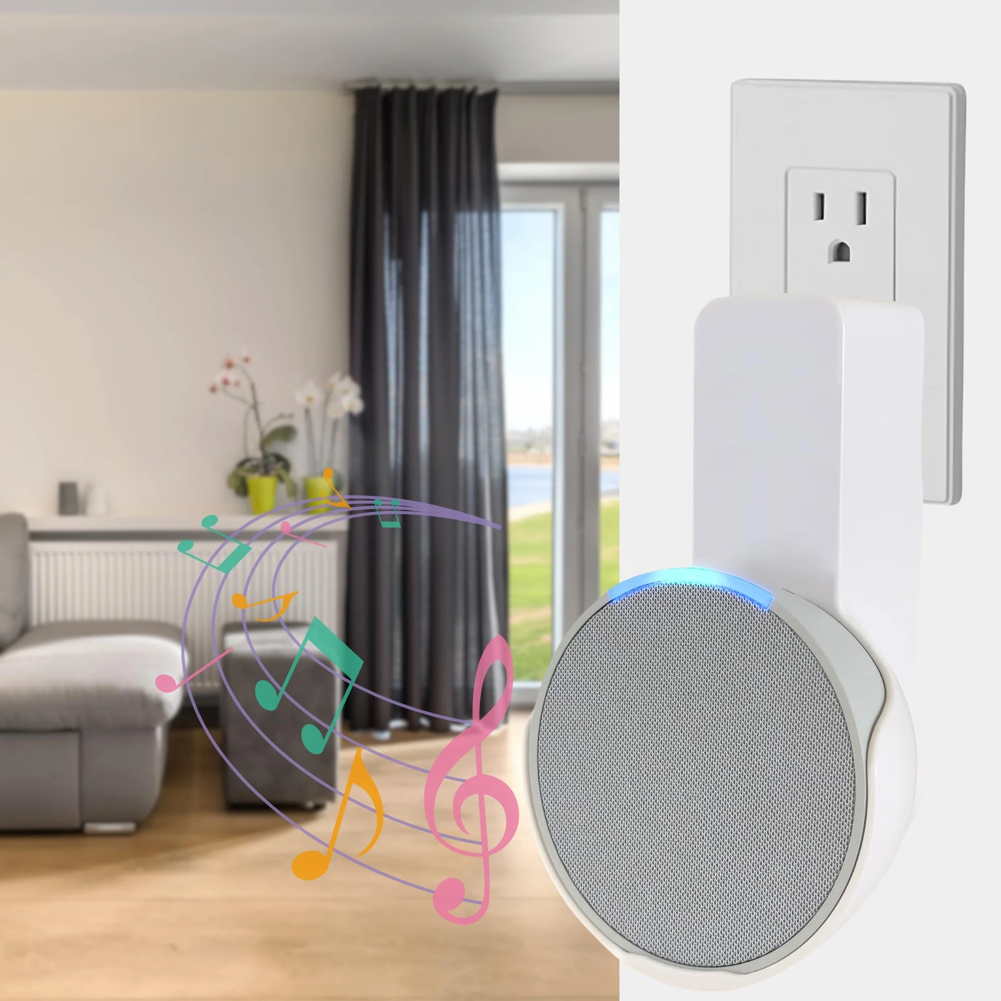Sintron Soporte de Pared para Echᴏ Pop, Soporte para Altavoz inteligente, Ahorra Espacio, Sin Necesidad de Tornillos, Gestión de Cable Integrada, Diseño Decorativo, Compatible con Google Nest (Blanco)