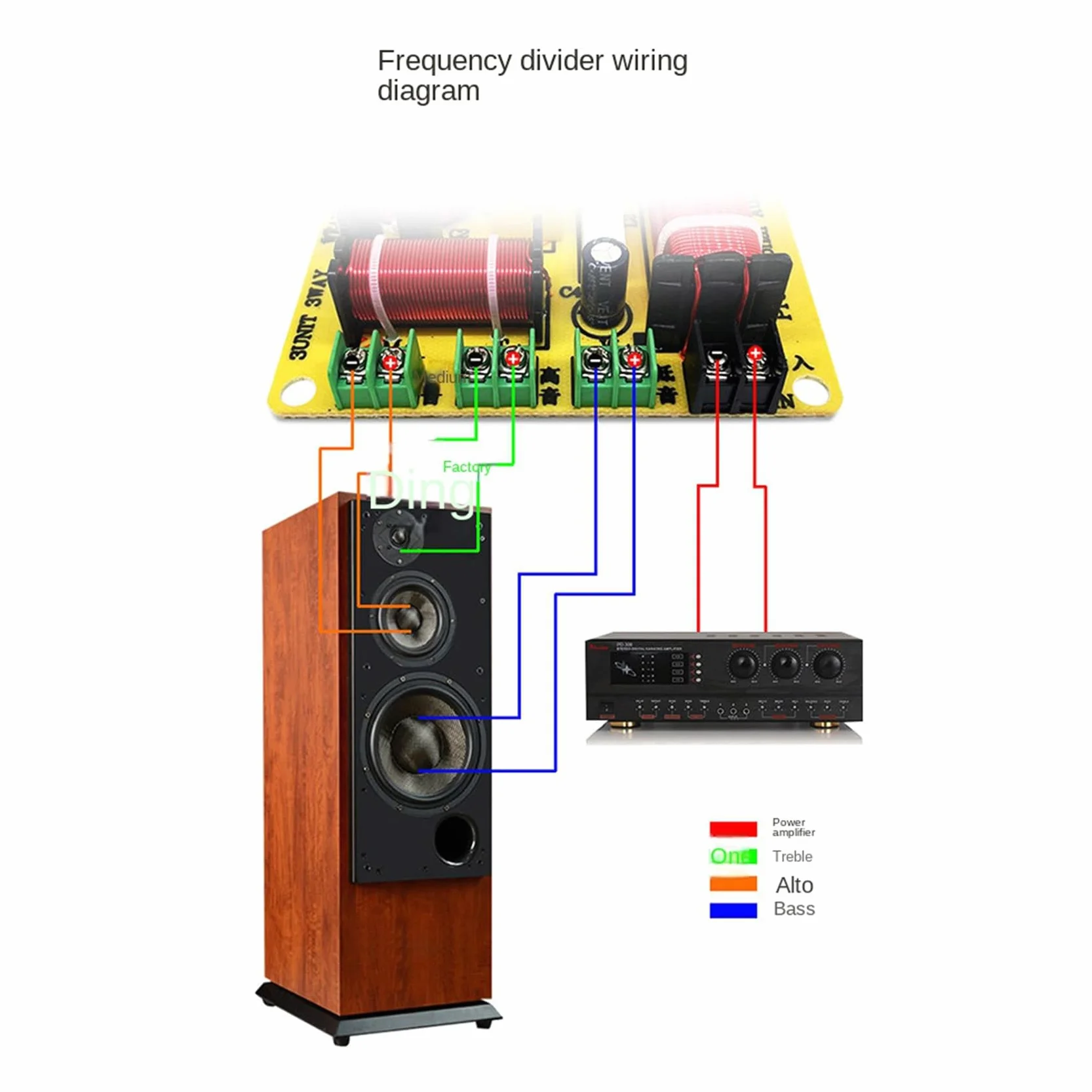 Divisor de Frecuencia de Altavoz de 3 Vías 300W HiFi Crossover Filter para Modificación de Altavoces DIY