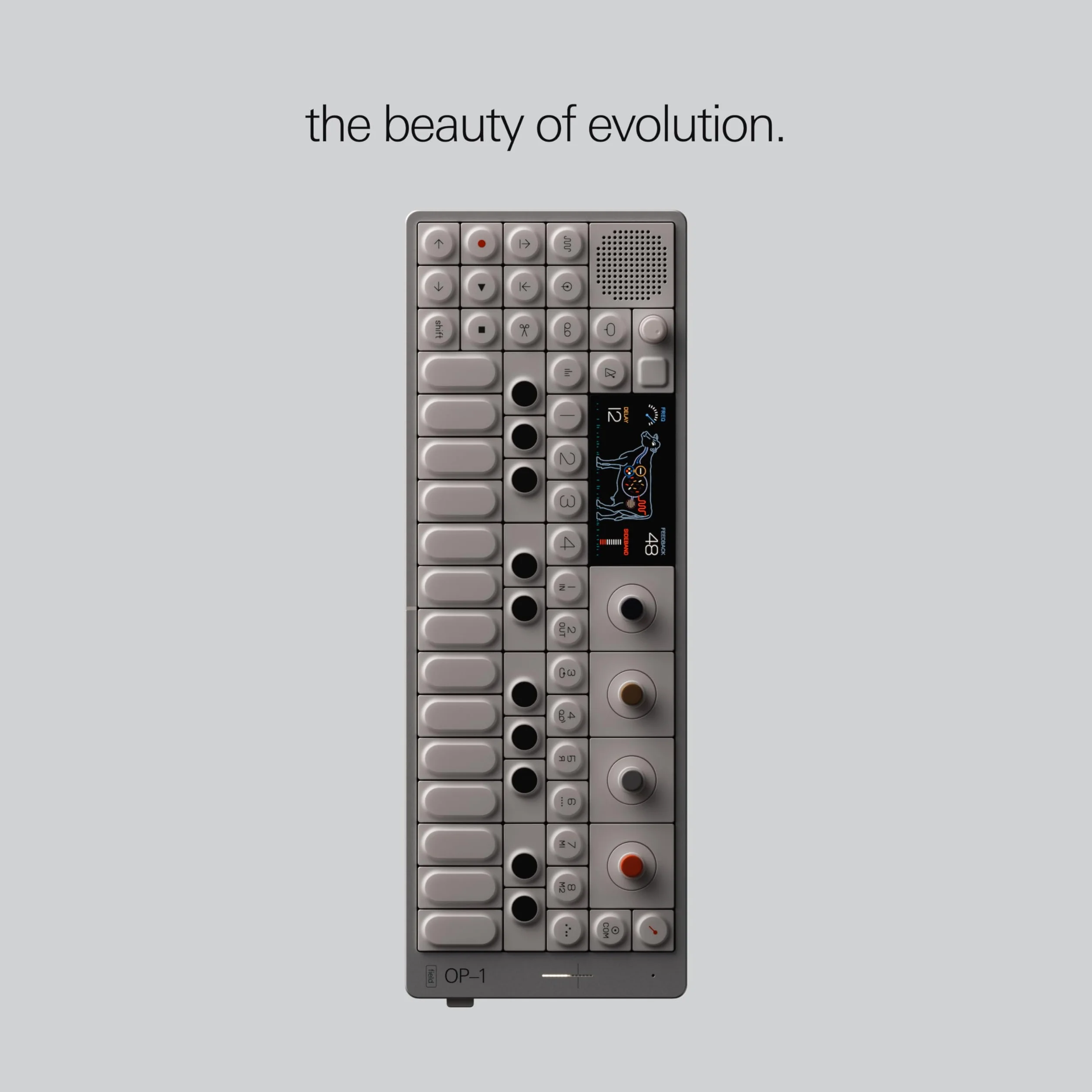 Teenage Engineering OP-1 Field (Synthétiseur, échantillonneur et boîte à rythmes portable avec haut-parleur intégré, microphone, effets et vocodeur, Bluetooth Midi, USB-C, 24 heures d'autonomie)