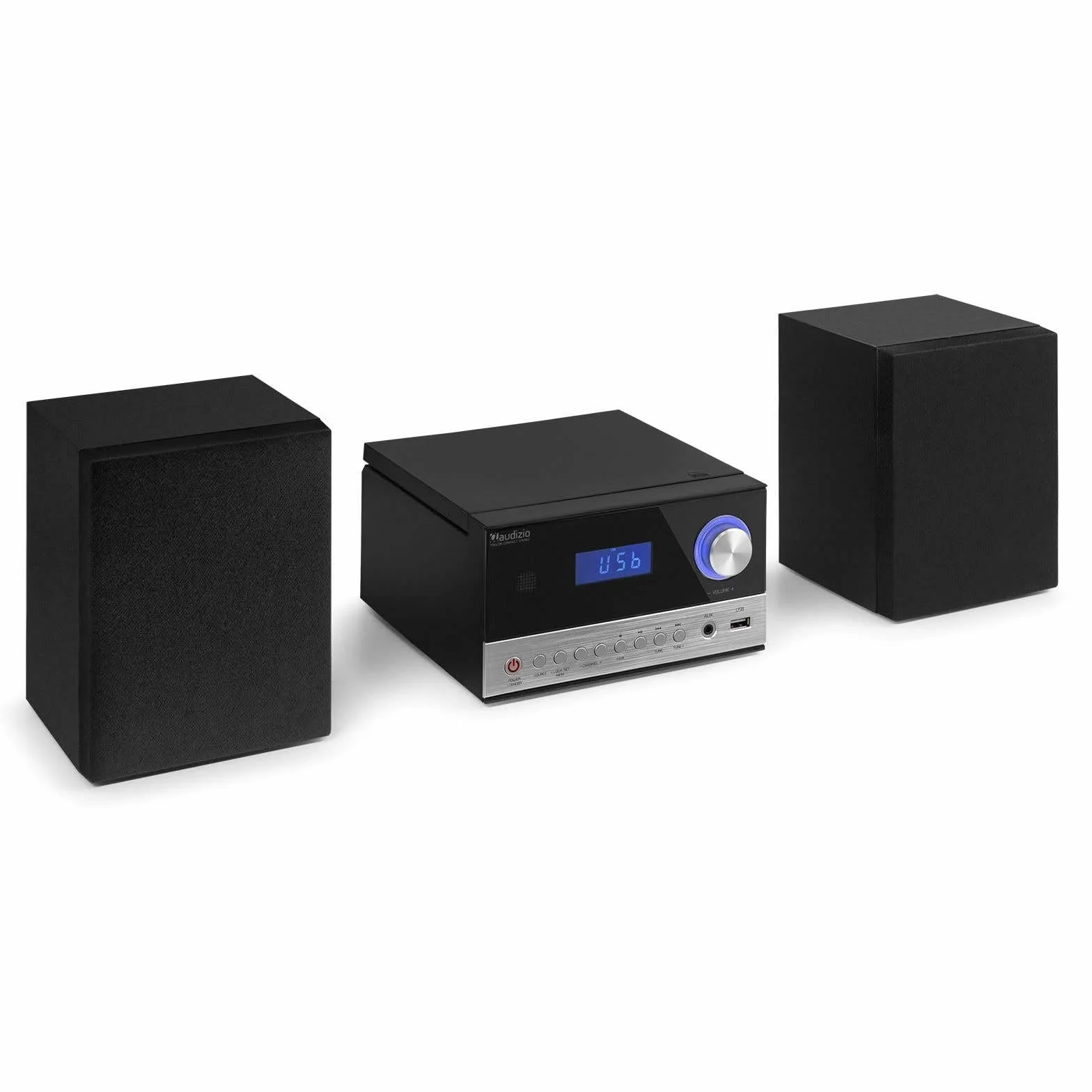 Toulon Micro HiFi Sistema Estéreo Compacto con Bluetooth, CD, USB, Radio FM Digital 30 Presets, Altavoces Bass Reflex