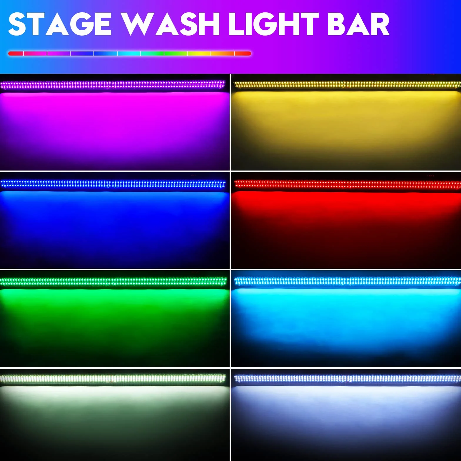Barra de luz Wallwasher, 336 LEDs RGBW Barra de luz de Escenario dmx512 Control DJ Iluminación de Escenario para Fiesta Disco Interior Iglesia Cumpleaños Bar Boda, 2 piezas