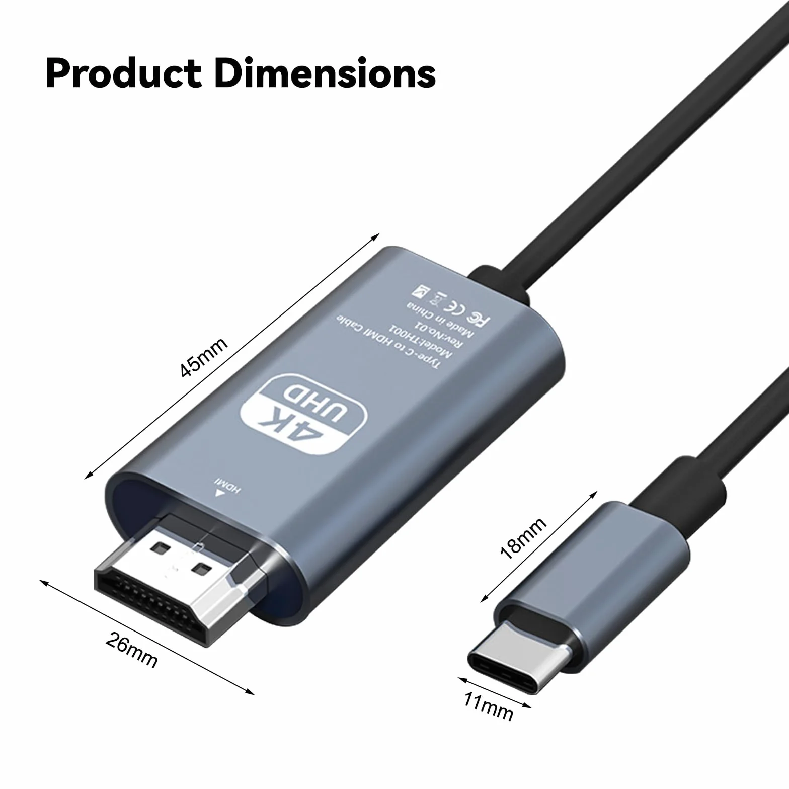 Cable HDMI USB C HDMI 4K HDMI,2M Cable USB C A HDMI Cable Displayport A HDMI Compatible con MacB Pro2017/2018,Surfac Pro 7/8/9,IPa Pro2018,Air 2020/2022,Huawei Mate 40,Vivo X80 Pro,Samsun S23 etc.