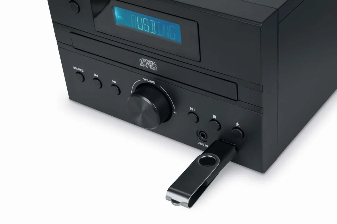 THOMSON Microsistema Bluetooth Radio FM CD MP3 USB 20W RMS 230 V