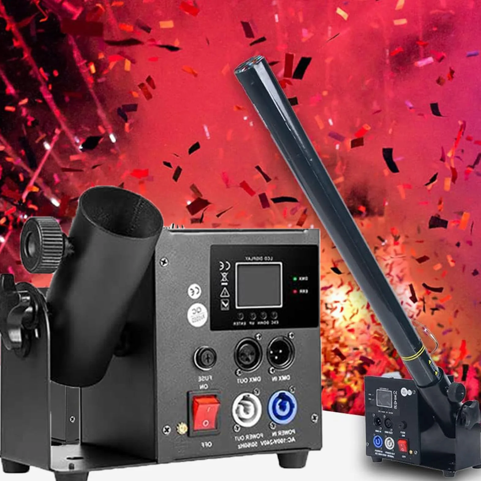 MáQuina De Confeti EléCtrica Profesional, CañóN De Confeti Digital Con Control Dmx Y Mando A Distancia Para Fiestas, Discotecas, Bodas, Escenarios, Conciertos Y Navidad
