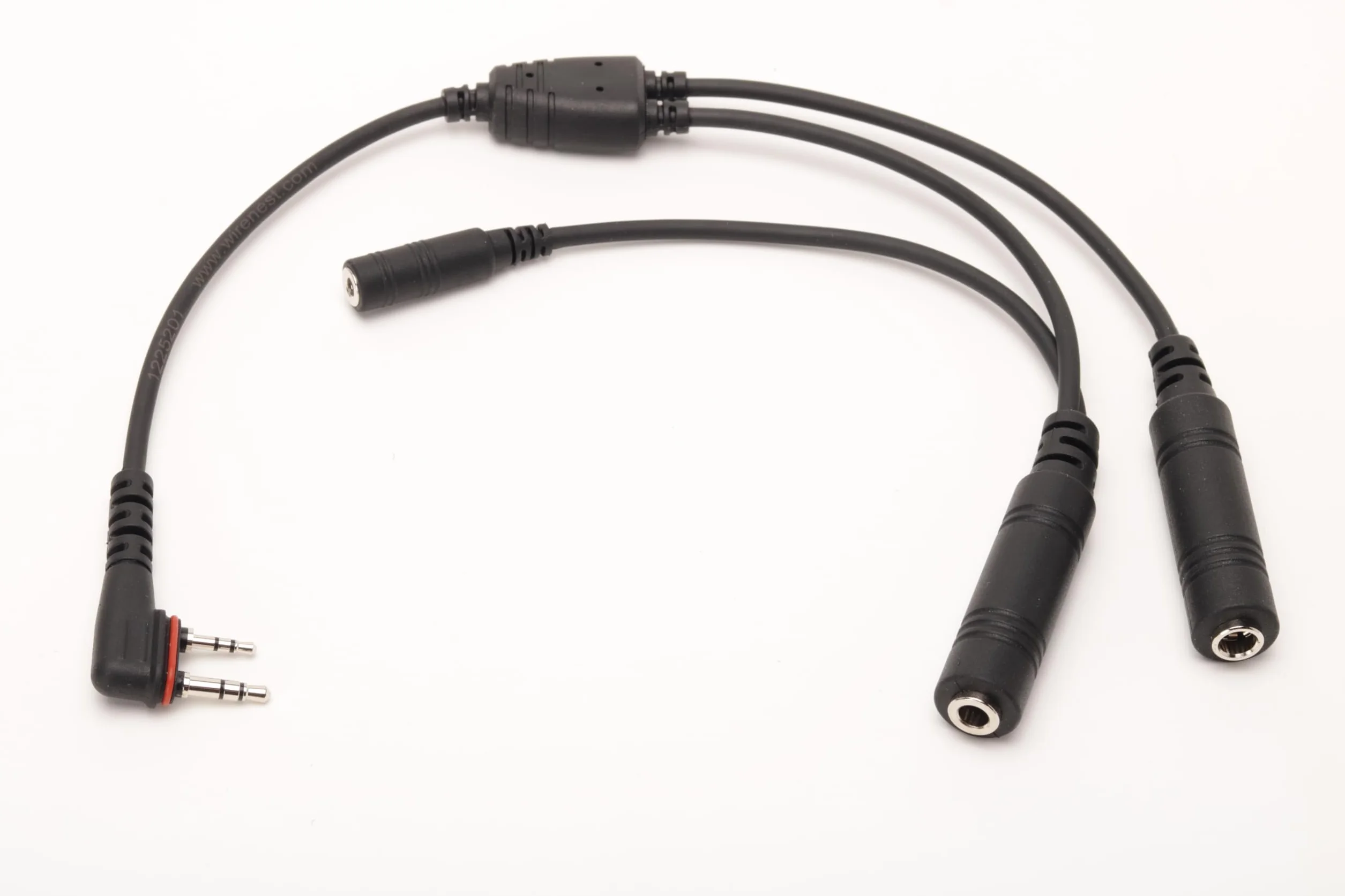 Wirenest Cable adaptador de auriculares de aviación, repuesto para Icom OPC-2379 / OPC-499 - Adaptador GA de doble enchufe con conector PTT de 3,5 mm y sello de goma para radios Icom IC-A3 A6 A14 A22