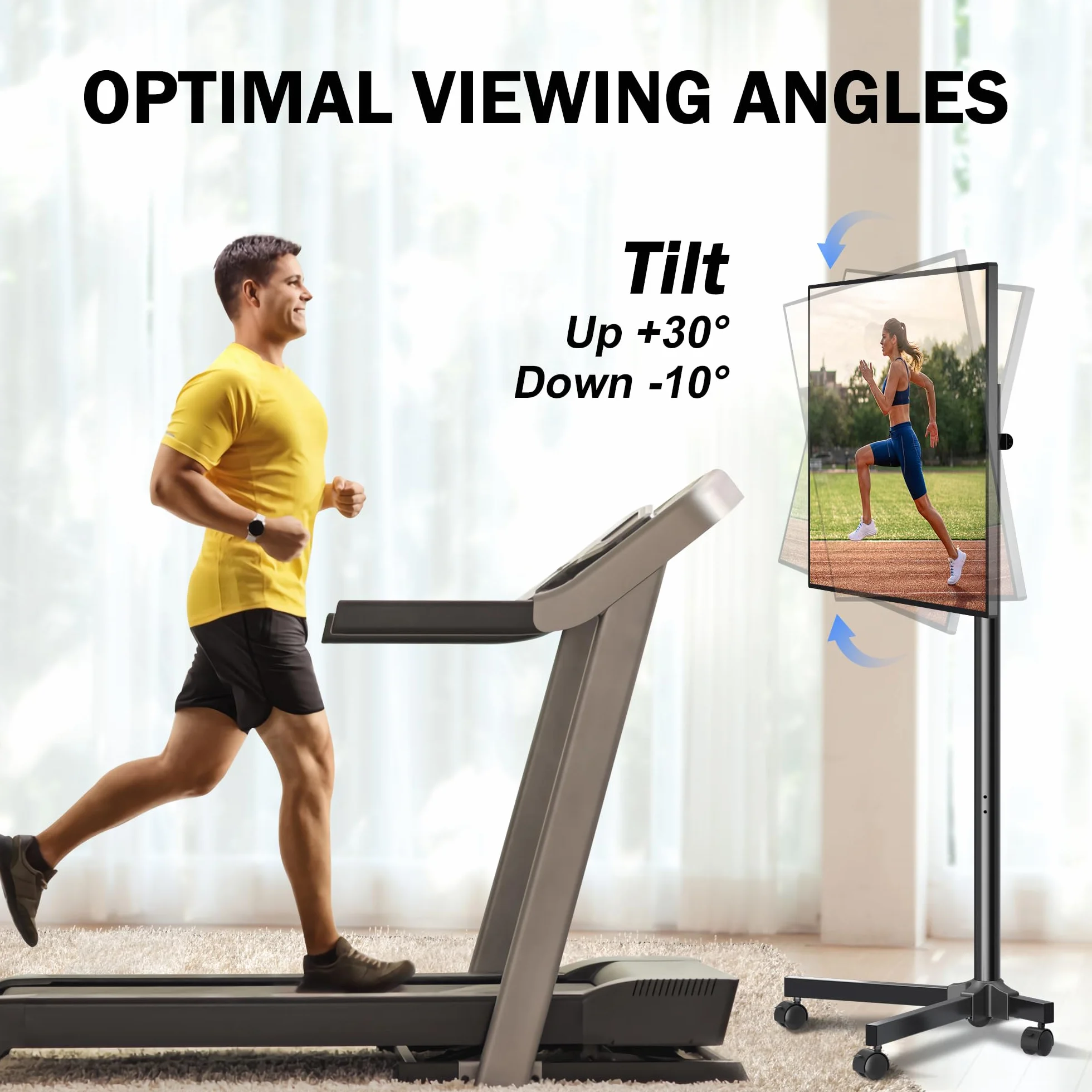 XINLEI Soporte TV con Ruedas para Televisores de 13 a 50 Pulgadas, Altura Ajustable, Inclinación 30°, VESA 200x200 mm, Modelo ML1350