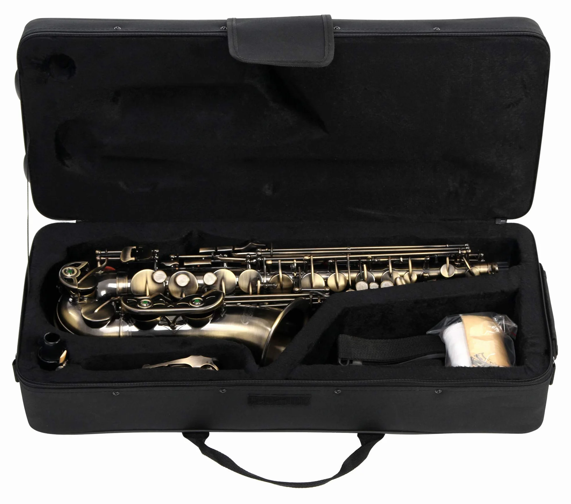Classic Cantabile Winds AS-450 Antique Yellow Eb Saxofón Alto - Afinación Eb - Clave de Fa sostenido alta - Set ahorro incl. 10 cañas para saxofón | Mecánica ergonómica, 10 hojas de grosor 2,5, maletín ligero con mochila