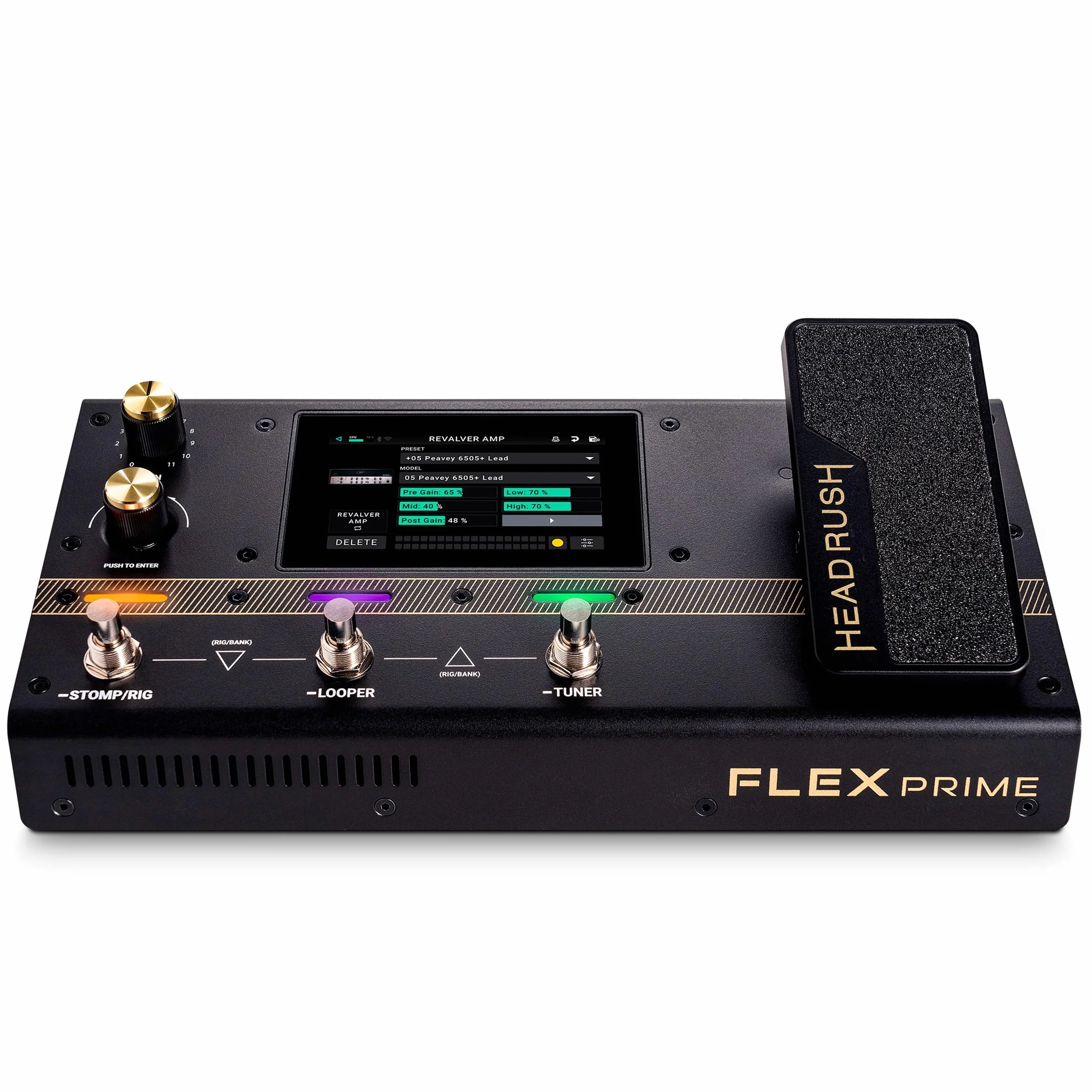 HeadRush Flex Prime - Pedal Multiefectos para Guitarra y Bajo y Procesador de Modelado de Amplis con Pantalla Táctil, Looper, WiFi, Bluetooth y USB