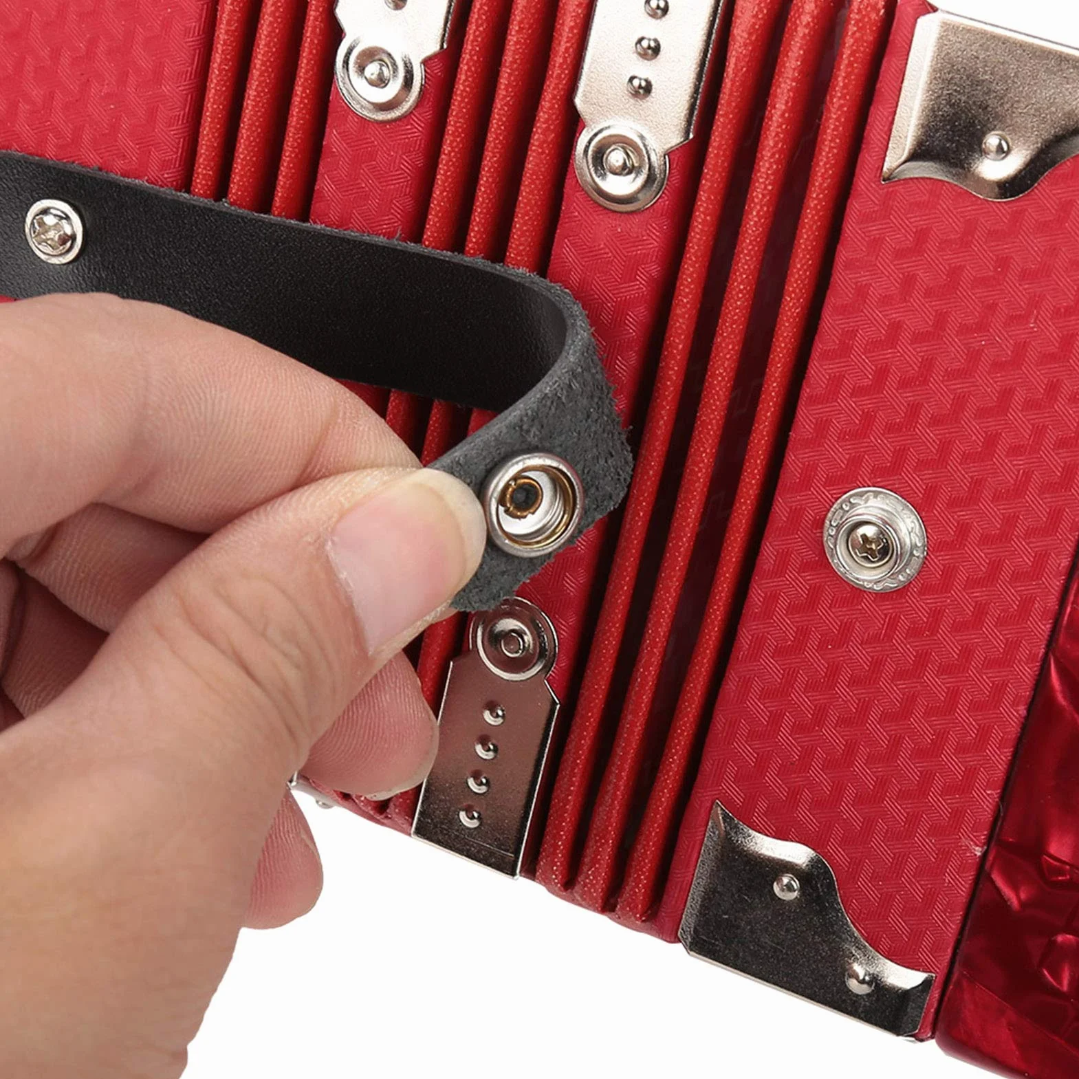 Fácil de aprender a tocar la concertina para el ejercicio de entrenamiento para la práctica del principiante(Red)