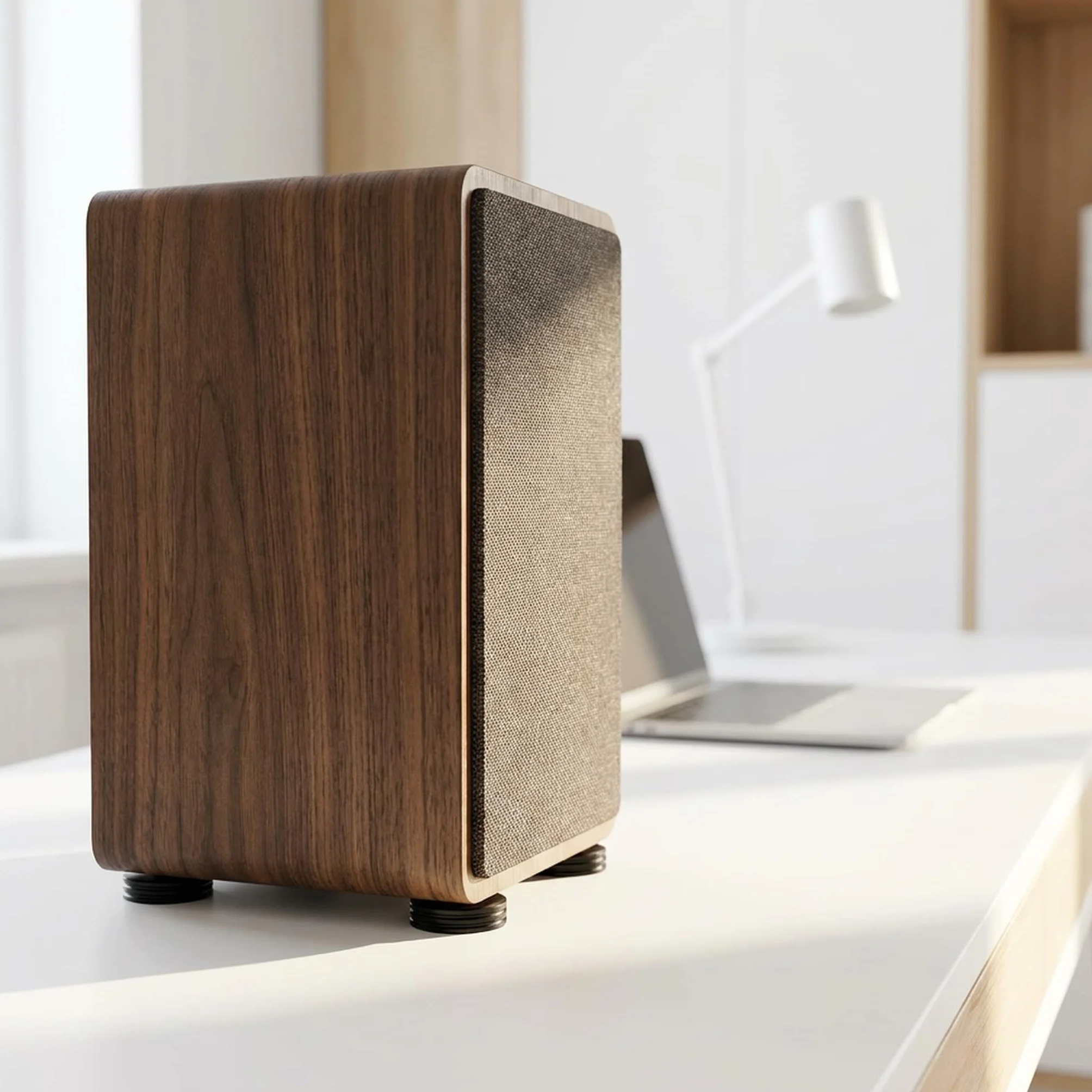 PrecisionGeek - Almohadillas para Altavoces, Patas y Protectores de Suelo de Acero Oxidado y ennegrecido, Forma Delgada de 20 mm de diámetro para Altavoces HiFi, Soportes y Barras de Sonido