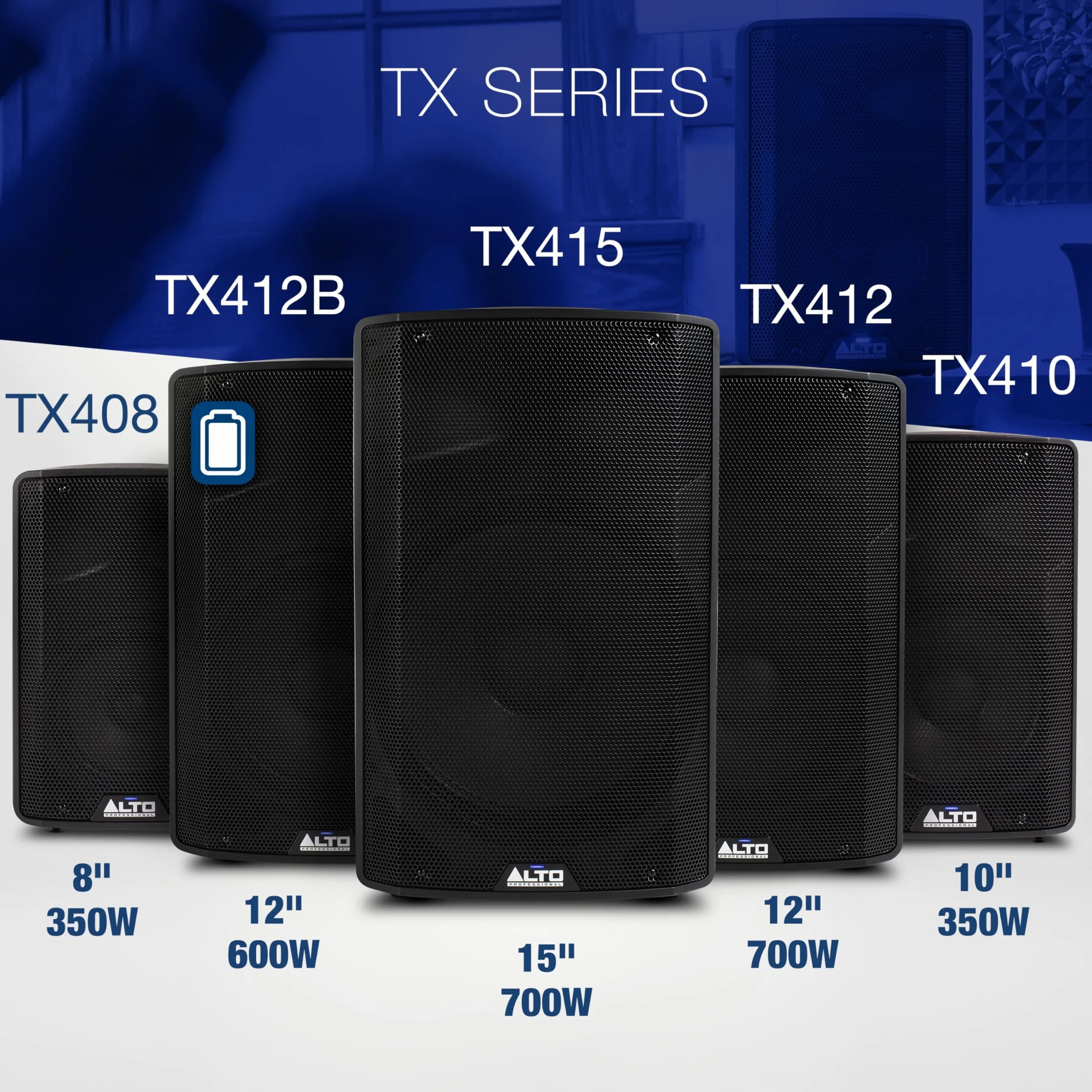 ALTO TX415 Altavoz Autoamplificado 700W 15 Pulgadas con TWS por Bluetooth, Mesa de Mezclas de 2 Canales, para Actuaciones de DJ o de Bandas al Aire Libre, Estudios de Ensayo, Recintos o Eventos