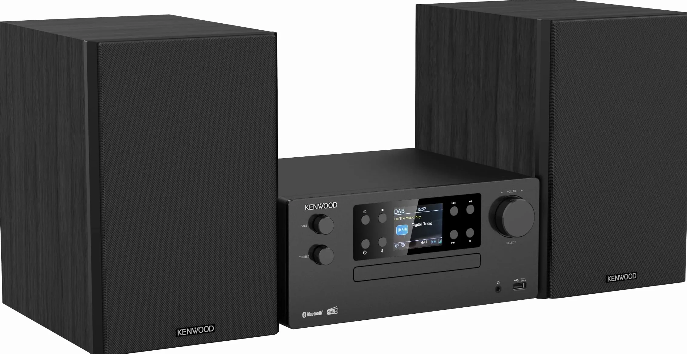Microcadena HiFi Kenwood M-925DAB-B con CD, USB, Dab+ Blueetooth Audio-Streaming. Color: Negro - Mini Equipo de Musica para casa