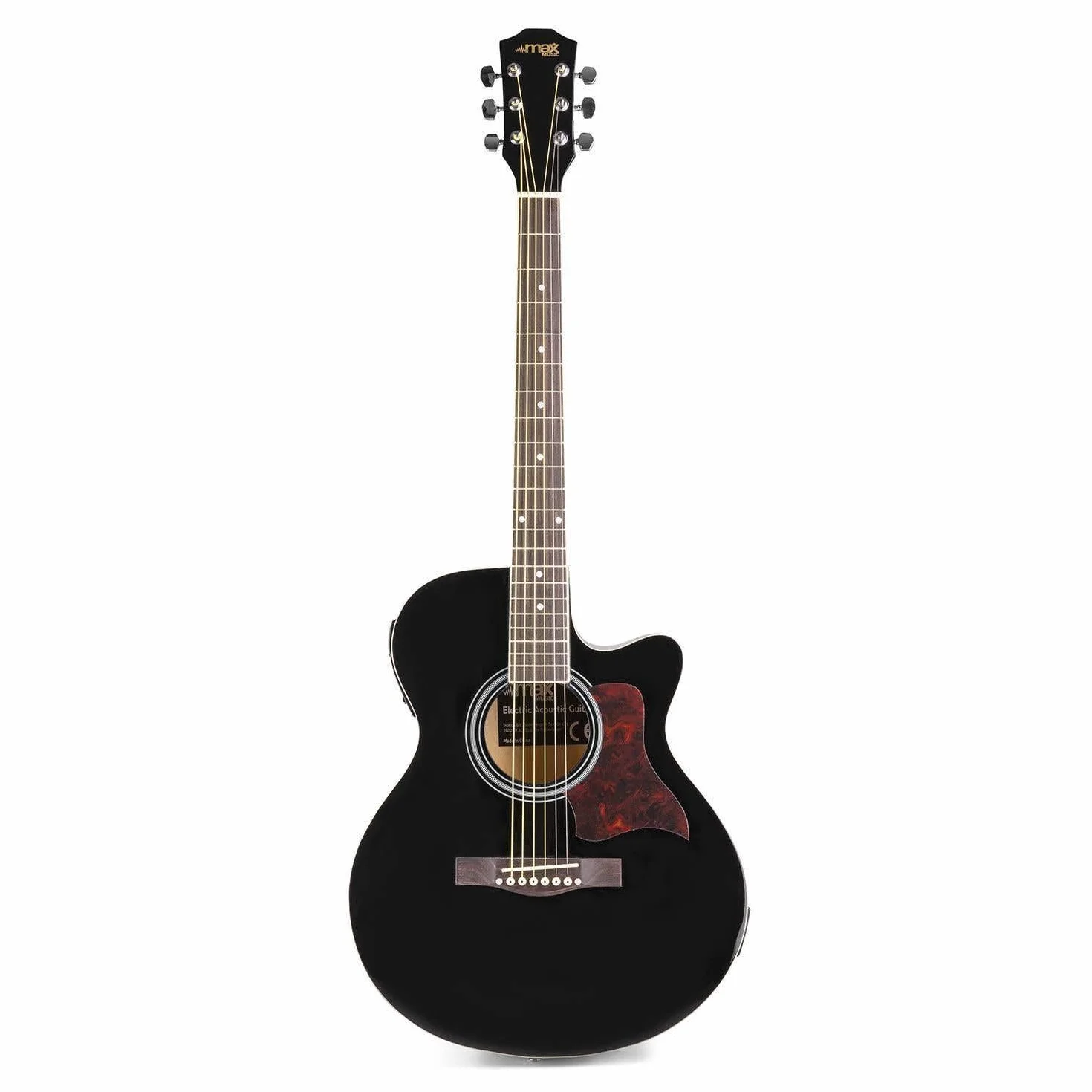 MAX Guitarra Electroacústica Set Completo - Cuerpo Dreadnought, Amplificador 40W, Funda, Soporte, Afinador, Púas, Correa, Cuerdas Repuesto - Ideal para Principiantes y Profesionales