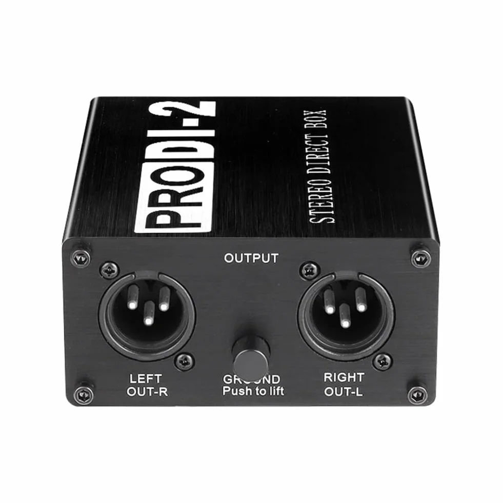 ProDI-2 Caja Directa EstéReo Pasiva Caja DI de Audio Caja de InyeccióN Directa Bajo Ruido Guitarra Bajo DI Convertidor de Audio de 2 Canales