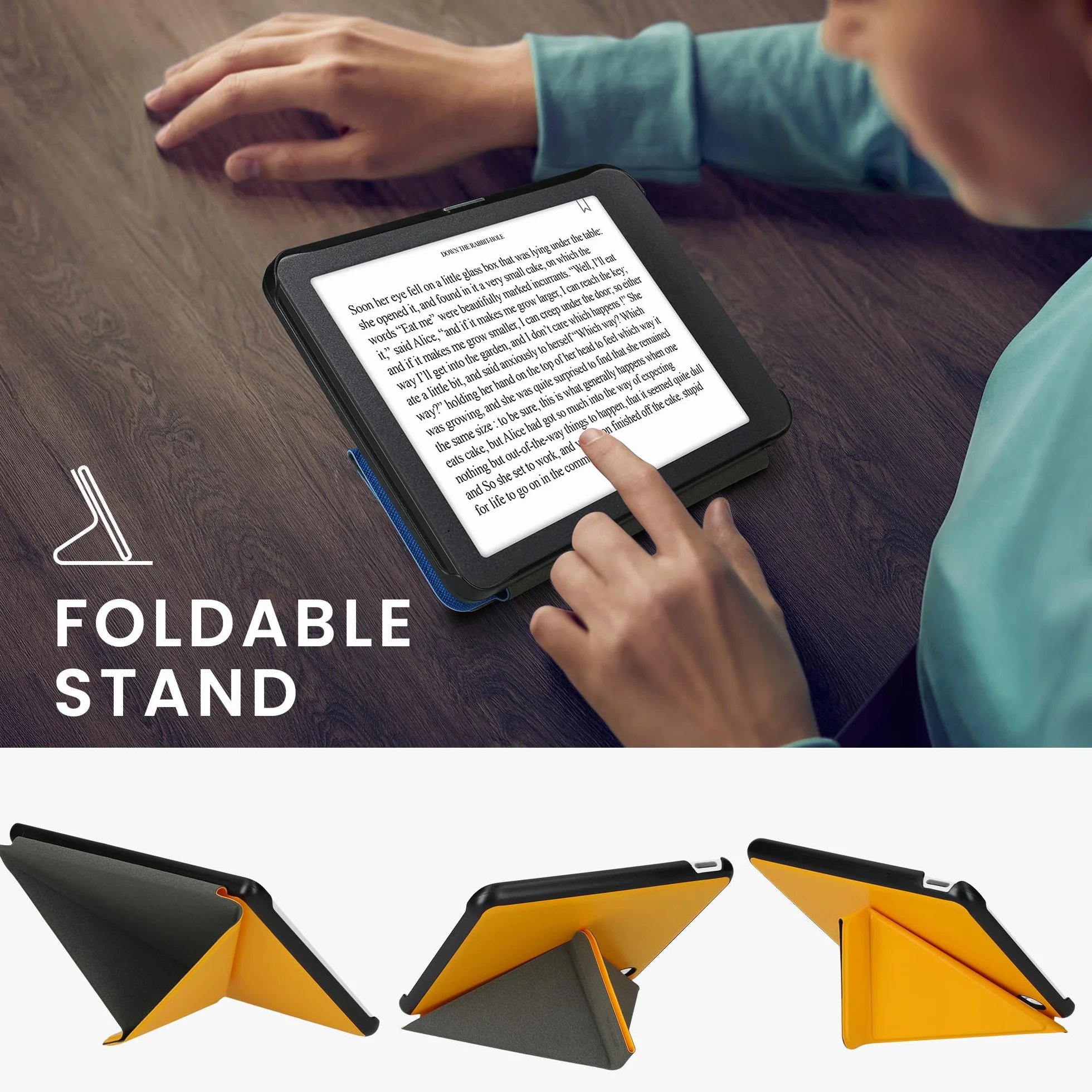 kwmobile Carcasa Kobo Libra Colour Funda con Soporte Cierre magnético Amarillo chillón
