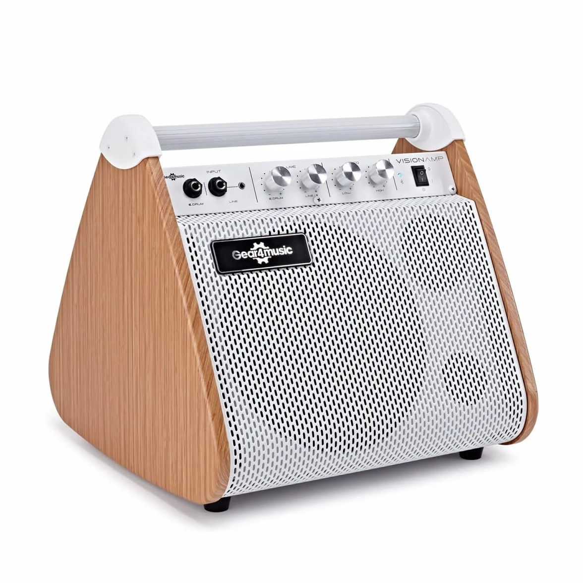VISIONAMP Amplificador de Batería Electrónica y Teclado de Piano Electrónico Portátil de 50W - Blanco