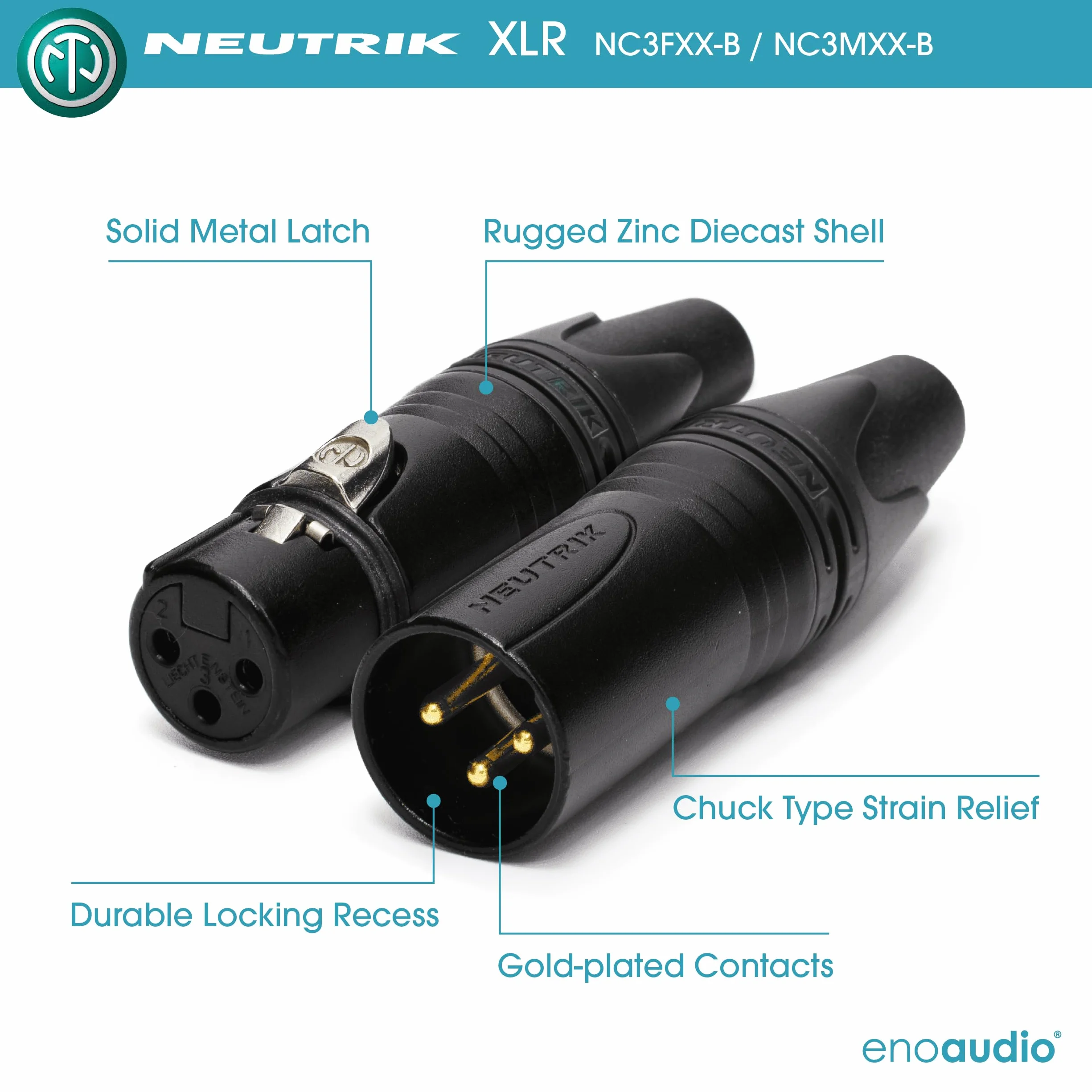 enoaudio Mogami 3162 Digital 8 Multicore Cable AES/EBU 110 Ohm | D-Sub 25 – Neutrik XLR | HiFi - Para Tascam Pinout, 1,0 m
