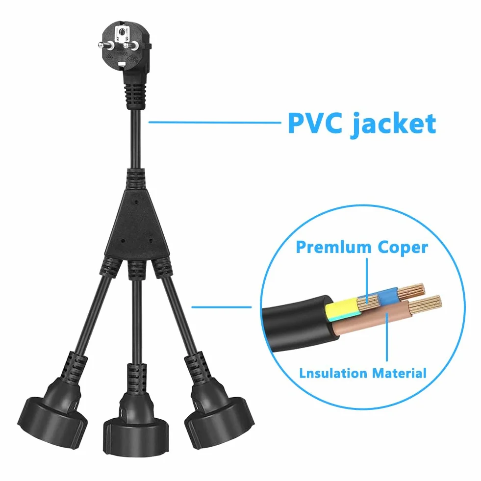 URAQT Cable alargador IP44 250V 16A 3 enchufes