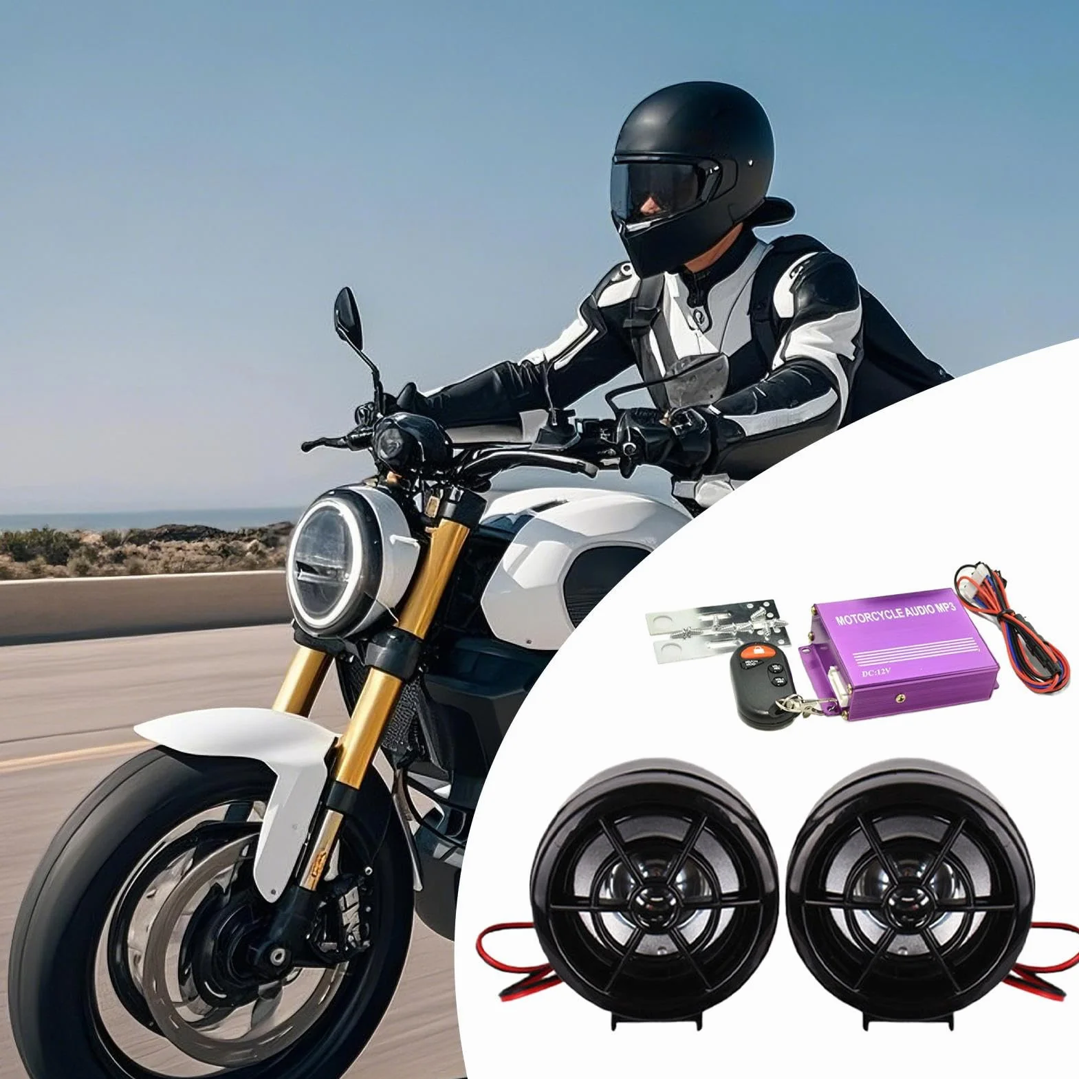 Altavoz para Moto con Amplificador | Accesorios de Audio para Motocicletas