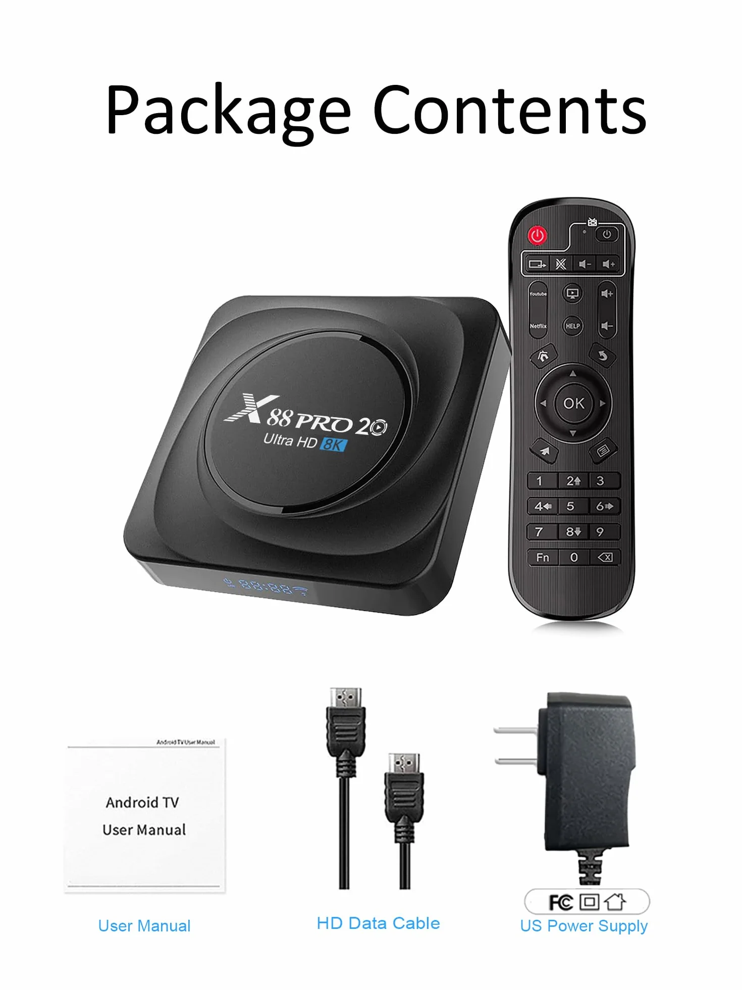 GREVA Android TV Box 8K, Smart TV Box Android 11.0 RK3566 CPU 8GB RAM 128GB ROM, Streaming Media Player Dual-Band 2.4/5.8Ghz 100/1000M Ethernet Soporte HDR 3D BT 5.0 USB3.0 Android Box X88 PRO20