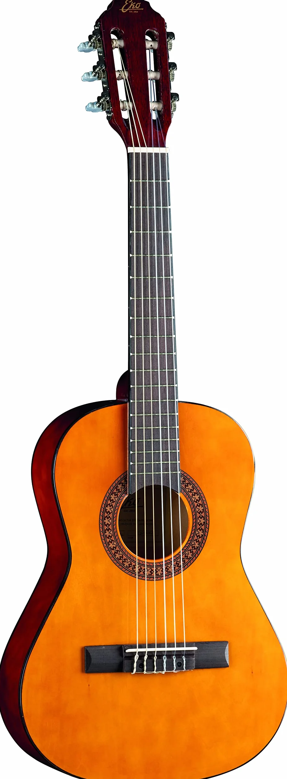 EKO GUITARS – CS-2 Natural, Guitarra Clásica de la Serie Studio, Tamaño 1/2, Tapa de Tilo Laminado, Aros y Fondo de Tilo Laminado, Mástil y Diapasón de Abedul, Funda Incluida, Color Natural