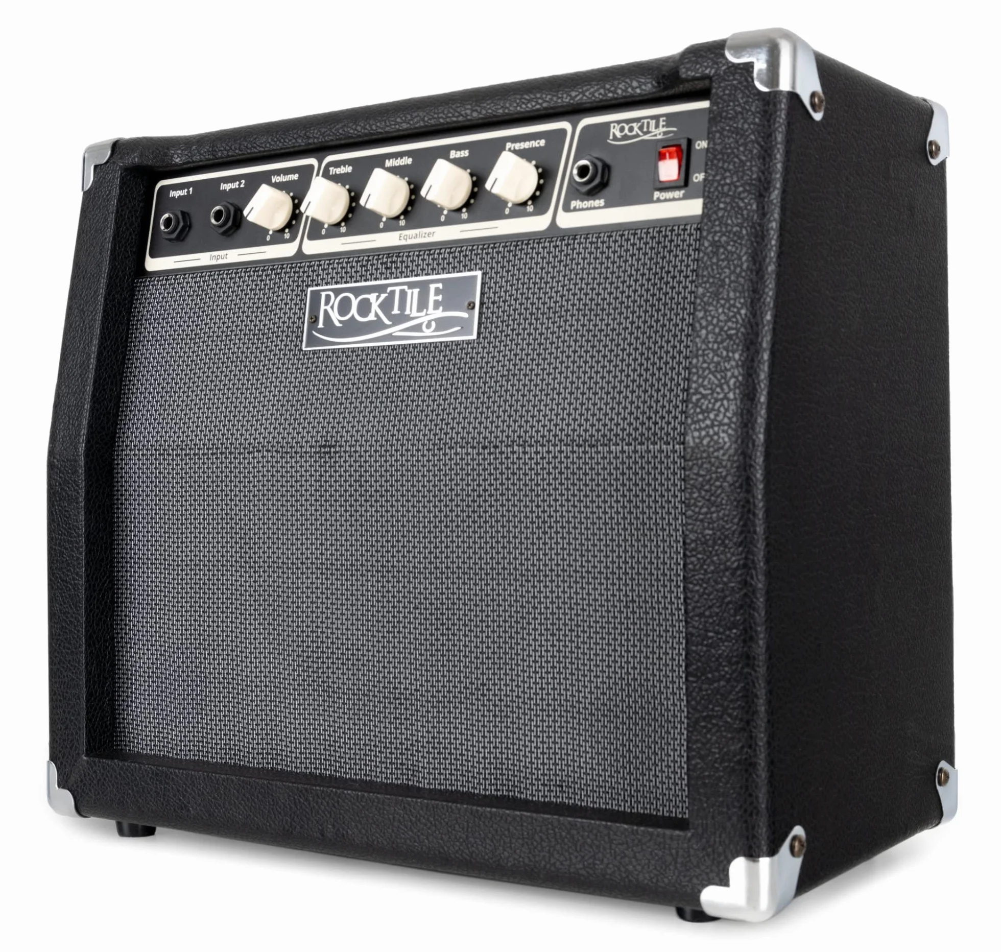 Rocktile BA-30 Jaco Basscombo 30W - Amplificador Combo para Bajos Activos y pasivos - Altavoz 10" - Ecualizador 3 Bandas con Presence - Potencia 30W RMS - Color Negro.