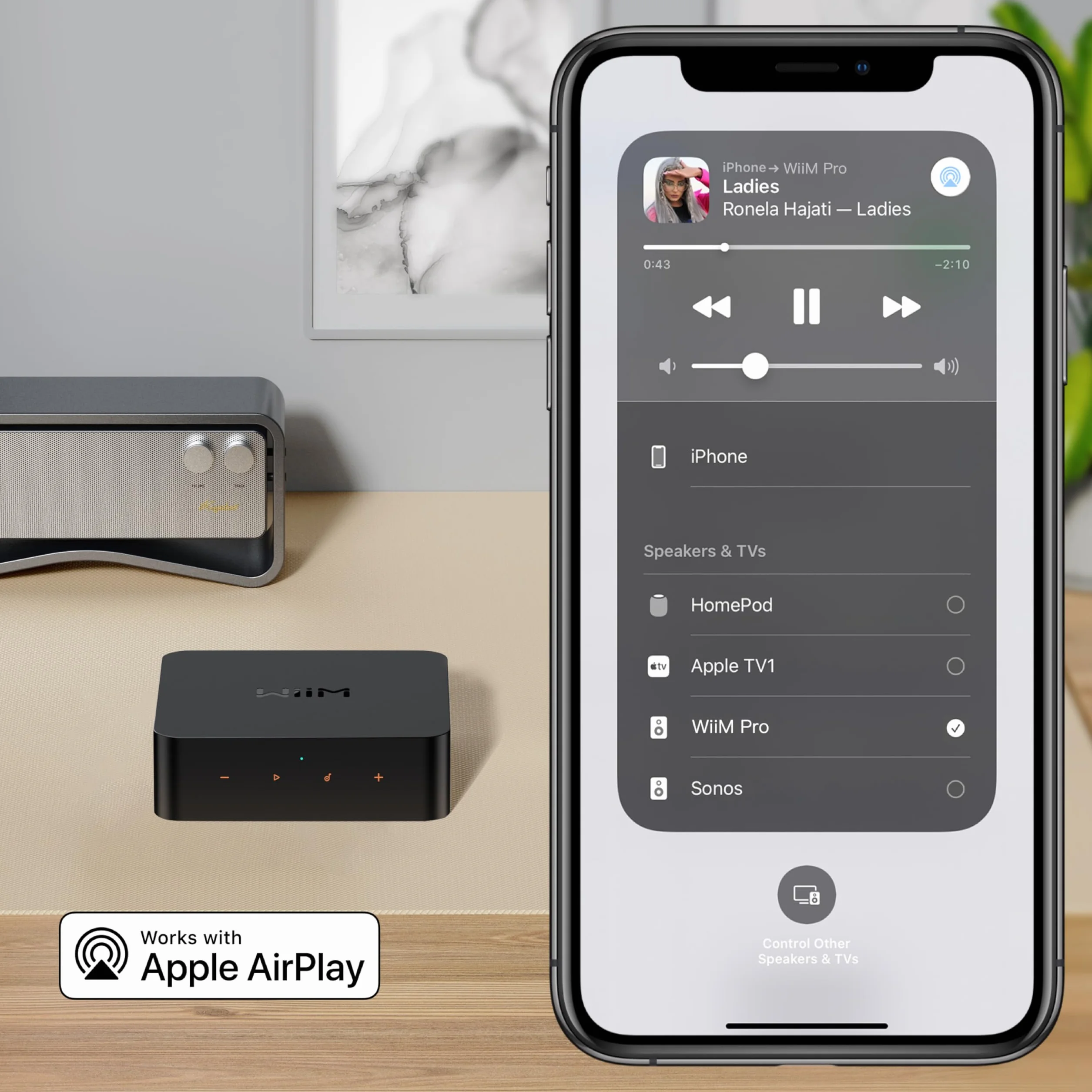 WiiM Pro Plus Receptor AirPlay 2, Google Cast Audio, WiFi Multiroom Streamer, Roon Ready, Compatible con Alexa, Siri, Google Assistant, Stream Hi-Res Audio de Spotify, Amazon Music, Tidal y más