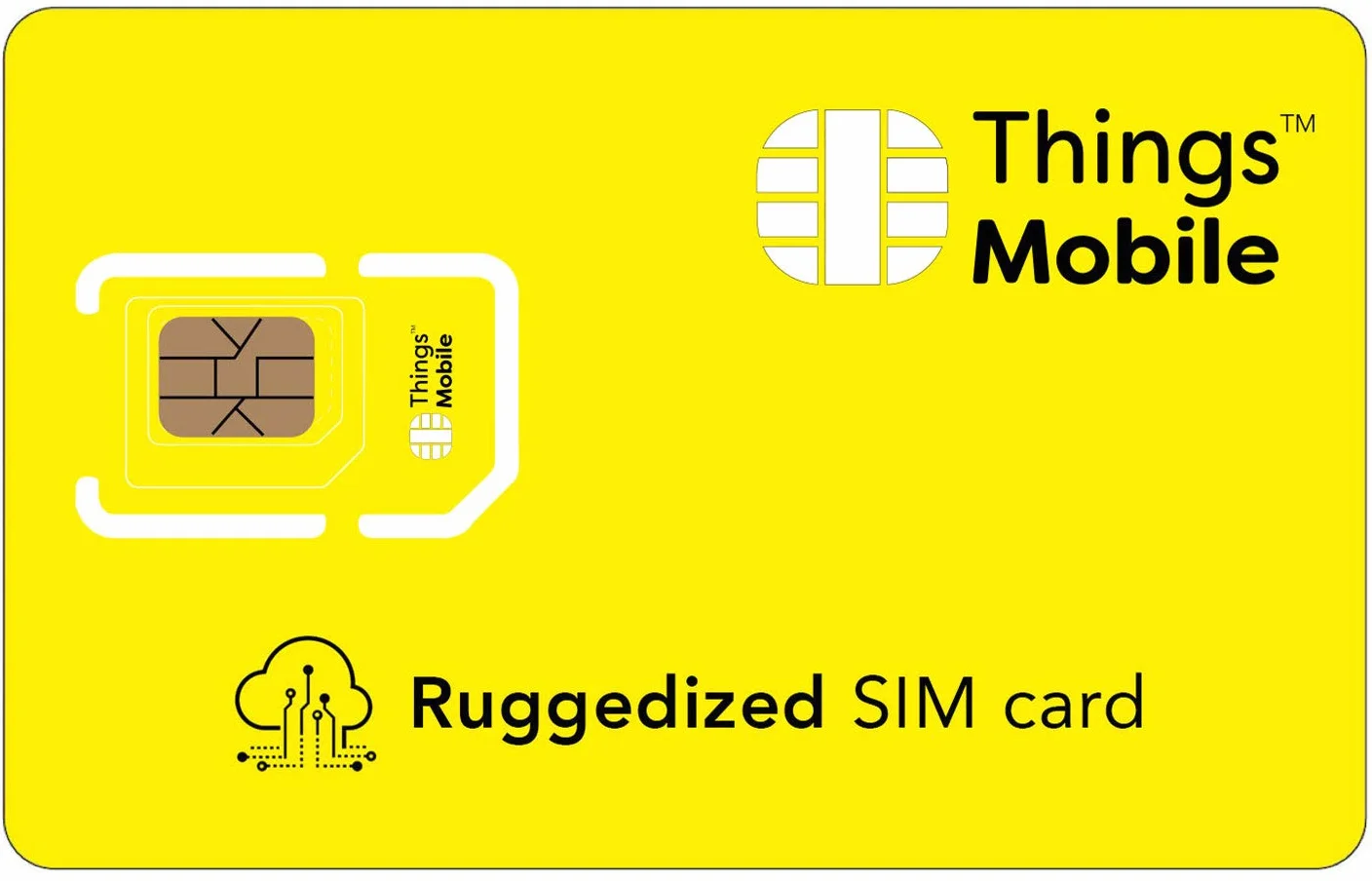 Tarjeta SIM RUGGEDIZED para M2M - Things Mobile - con Cobertura Global y Red multioperador GSM/2G/3G/4G, sin costes fijos, sin vencimiento y con tarifas competitivas. 10 € de crédito Incluido