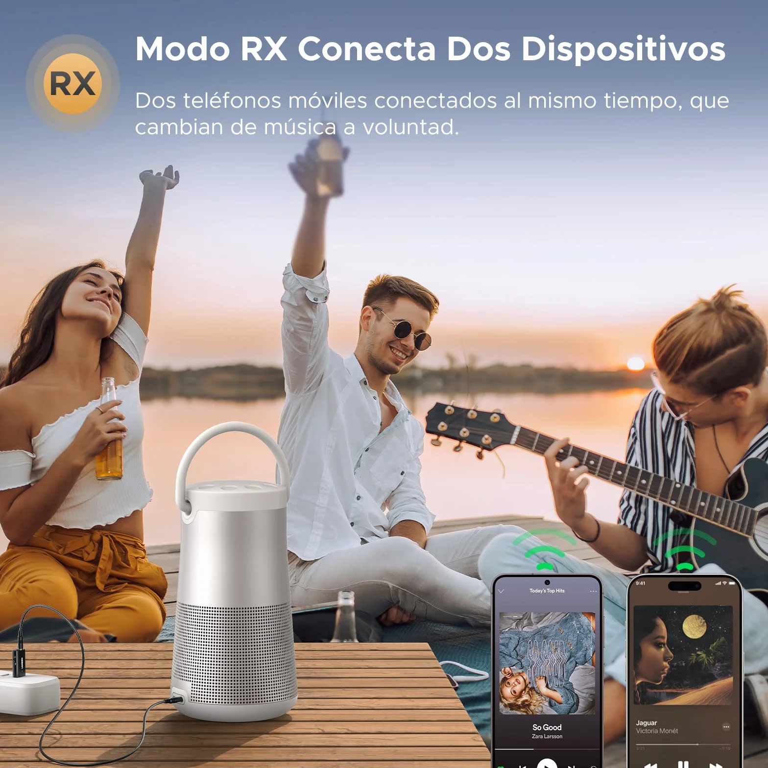UGREEN Adaptador Jack 3,5 mm Bluetooth 5.4 para TV 2 en 1 Transmisor Receptor Bluetooth con Cable Audio 3,5 mm para TV PC Amplificador Coche Teléfono Altavoces Auriculares Bluetooth