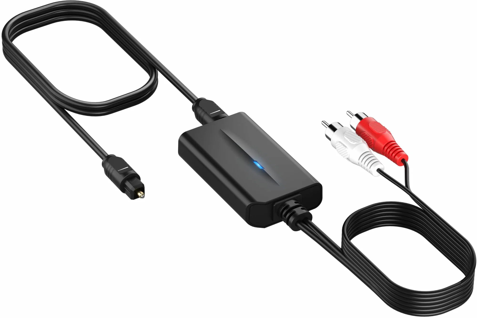 Convertidor Digital a Analógico DAC 192kHz Óptico Toslink SPDIF a RCA con Cable RCA Macho Integrado