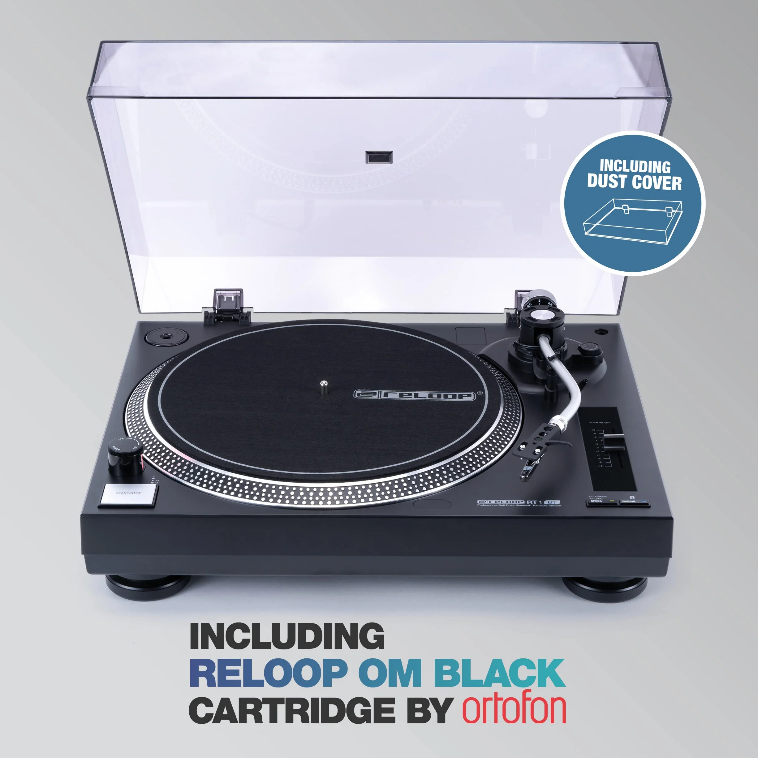 Reloop RT-1 BT & Reloop DSM-3 BT Speaker Bundle: Turntable + Speaker DJ and HiFi Pleasure Combined with Smart Connectivity