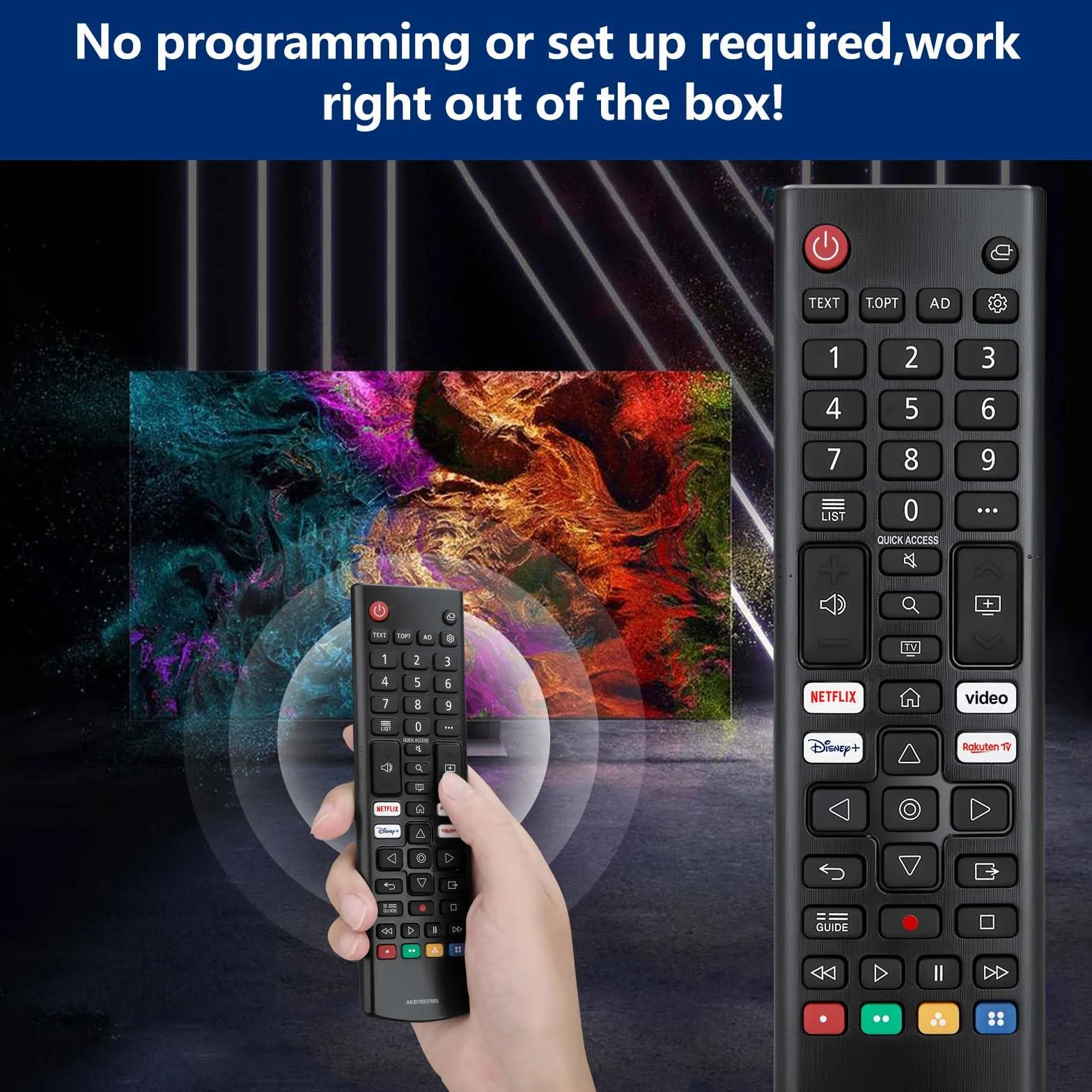 Mando Universal LG Smart TV, Control Remoto Infrarrojo con Botones Netflix Disney+ Rakuten TV