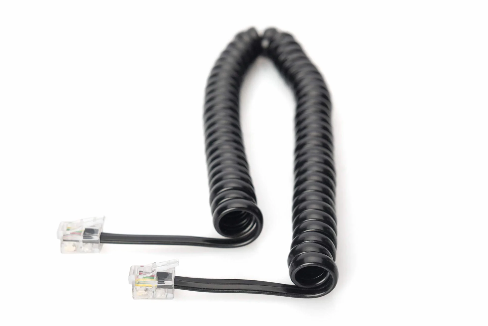 DIGITUS Cable de conexión auricular telefónico RJ10-4 hilos espiral 4 m negro