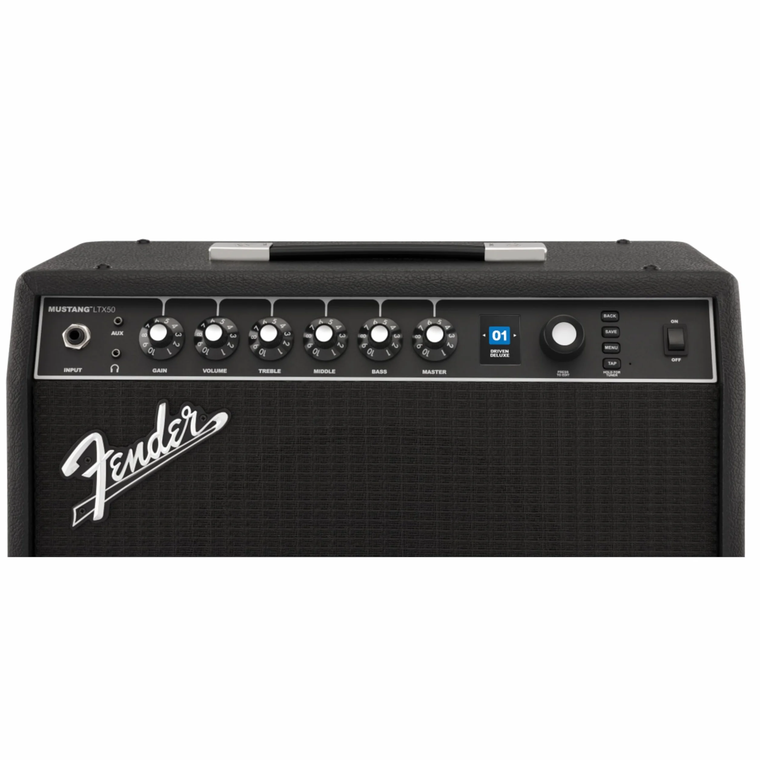 Amplificador combo de guitarra Fender Mustang LTX50 de 50 W con tonos versátiles, 100 preajustes, 50 tipos de amplificadores y efectos, interfaz de usuario sencilla