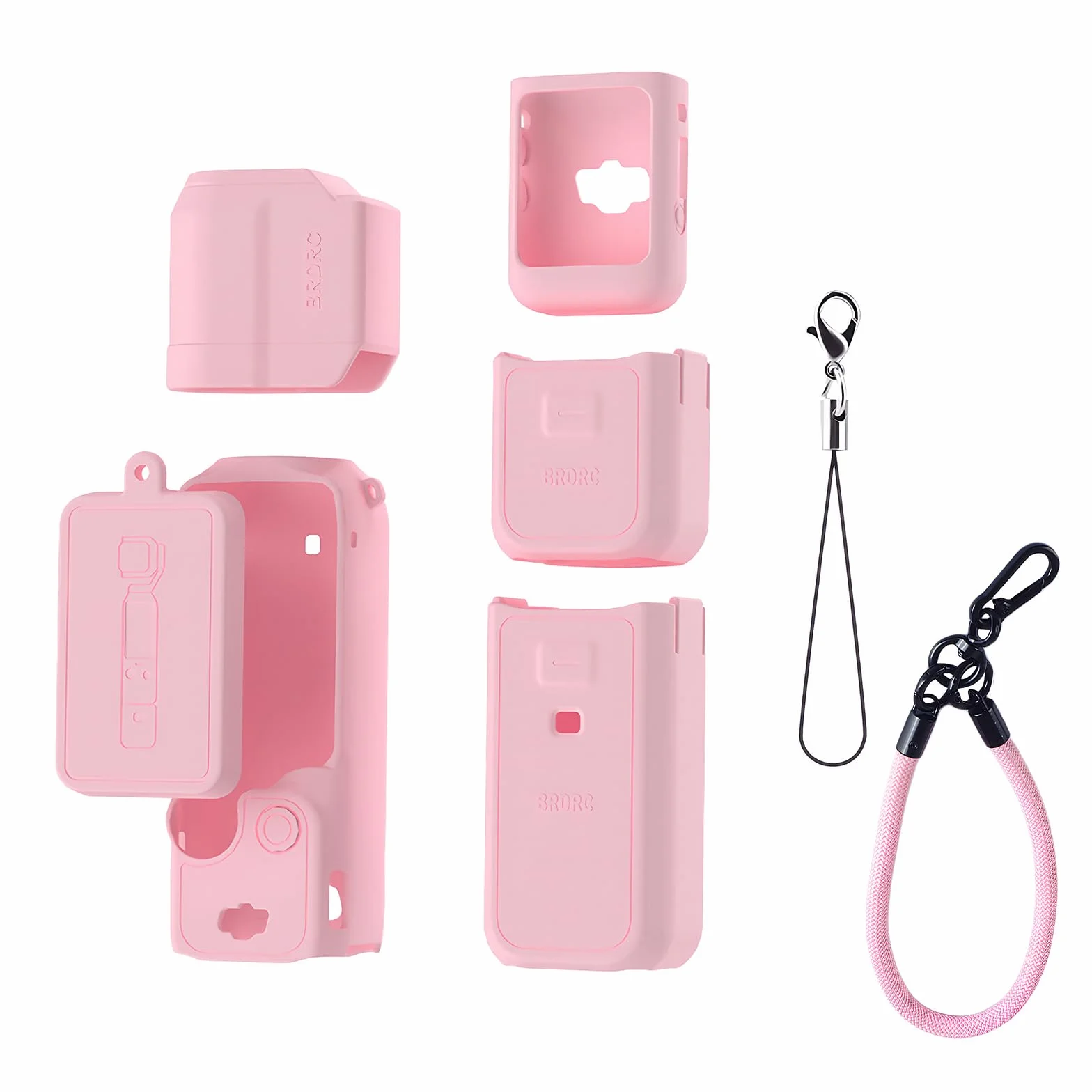 7 Piezas Estuche Protector de Silicona Compatible con dji OSMO Pocket 3, Protección Integral para Cámaras de Acción con Estabilizador de Mano, Estuche de Silicona Recortes Precisos (Rosa)