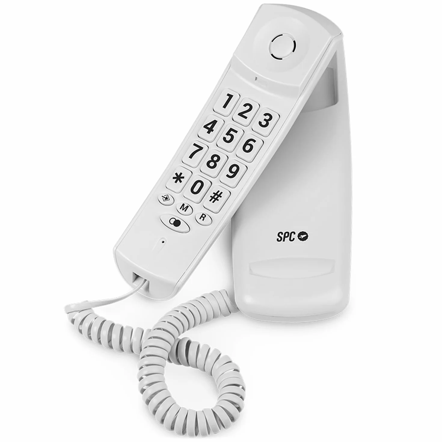 SPC Original Lite 2 Teléfono Fijo sobremesa Pared Compacto señal Luminosa 10 memorias indirectas Teclas Grandes rellamada Blanco