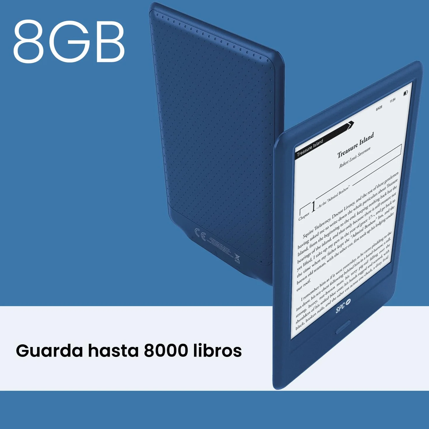 SPC Dickens Light 2 Pro Libro electrónico 6 Pulgadas táctil E-Ink 8GB 8000 Libros 1 Mes autonomía USB-C Azul