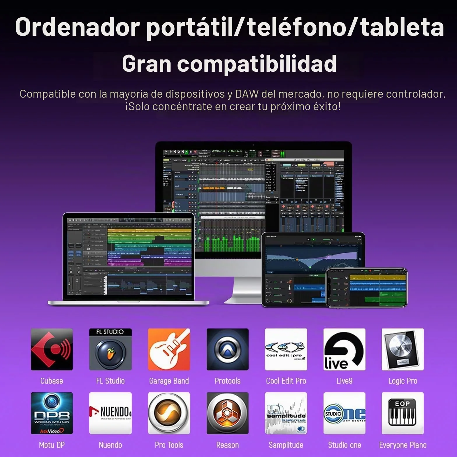 Synido Controlador inalámbrico MIDI Pad, máquina de creación de ritmos recargable por USB para producción musical profesional con 16 RGB Beat Pad, pantalla OLED, secuenciador de 16 pasos, entrada