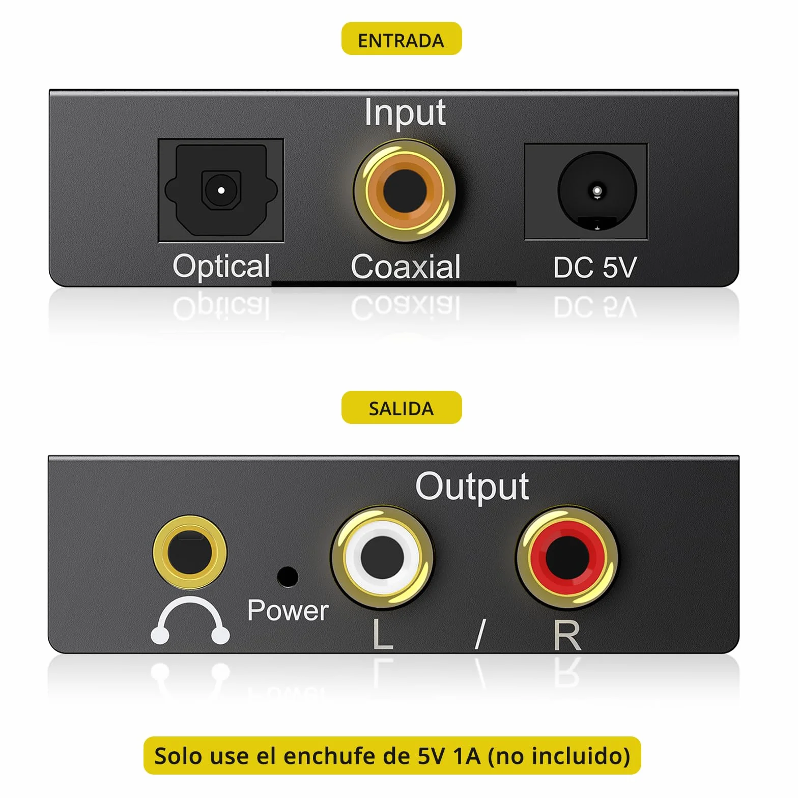PROZOR DAC Convertidor Digital a Analógico 192kHz Adaptador Audio Óptico Toslink Coaxial a RCA L/R 3.5mm Jack Digital a Analógico Soporte PCM/LPCM para HDTV PS3 PS4 DVD BLU-Ray Amplificador AV