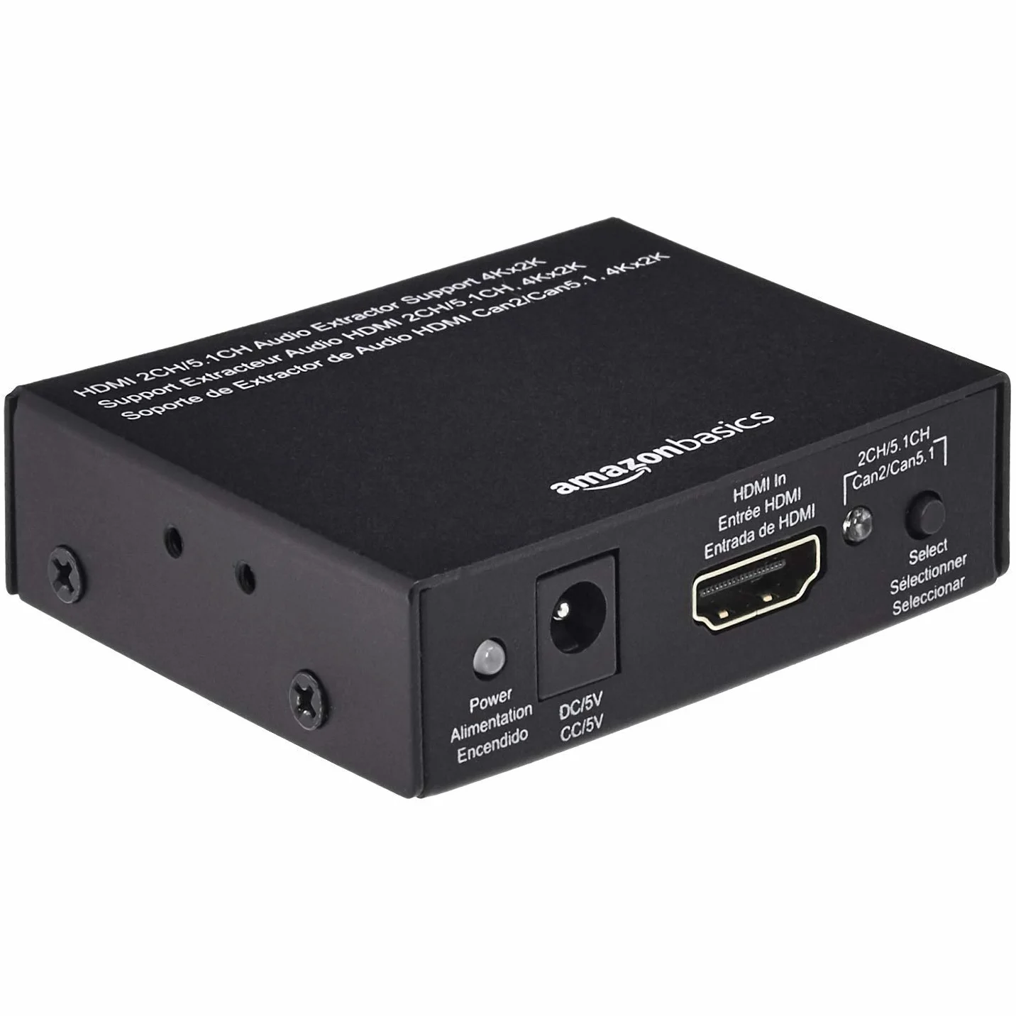 Amazon Basics Convertidor extractor 4K a 30Hz, HDMI a HDMI y audio (RCA estéreo o Spdif), negro