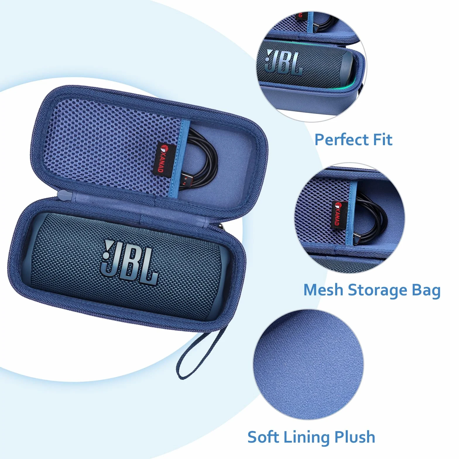 XANAD Funda para JBL Flip 7/6 / 5 Altavoz Bluetooth Portátil (Blue)